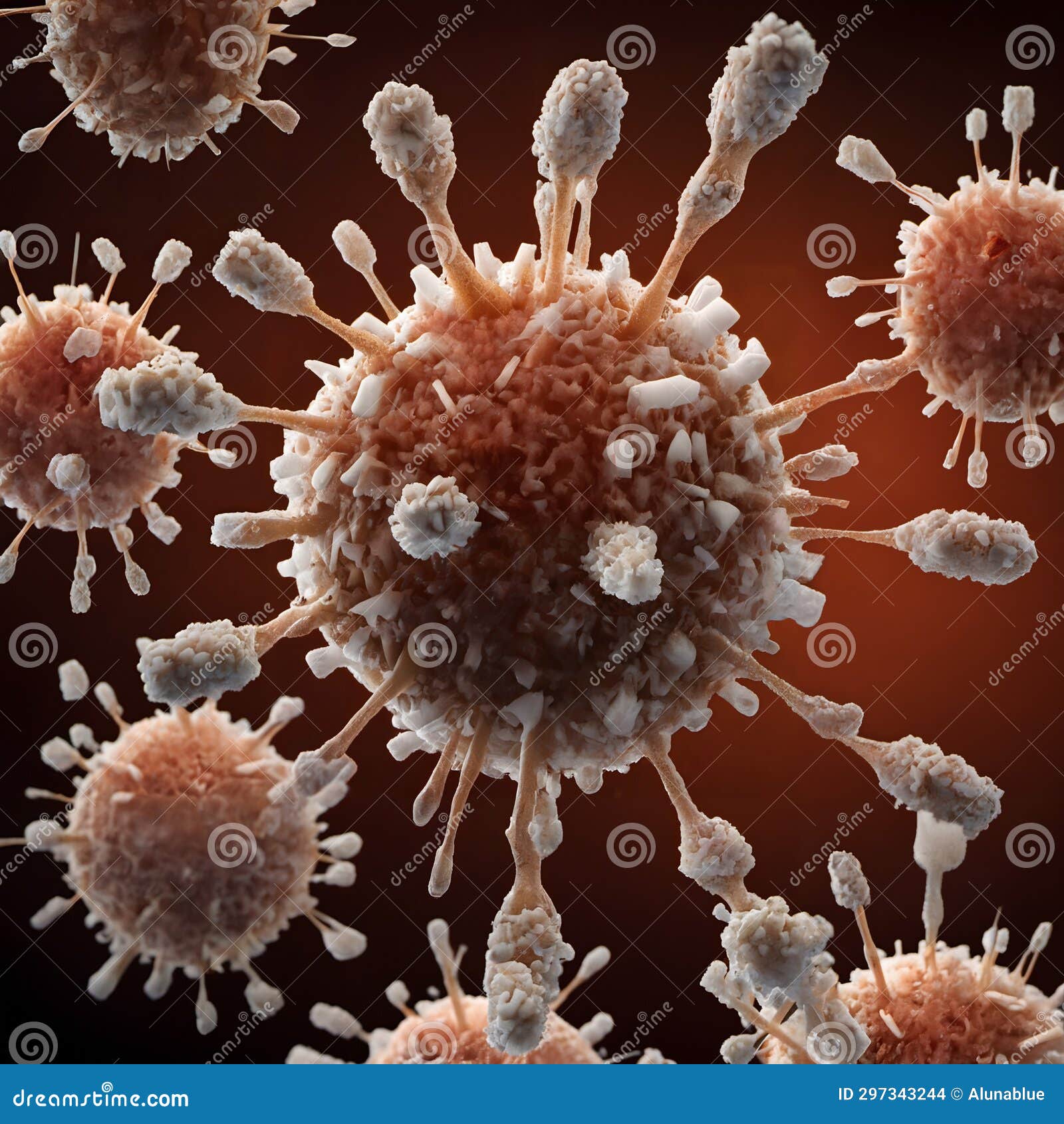 a close up digital  of a virus.