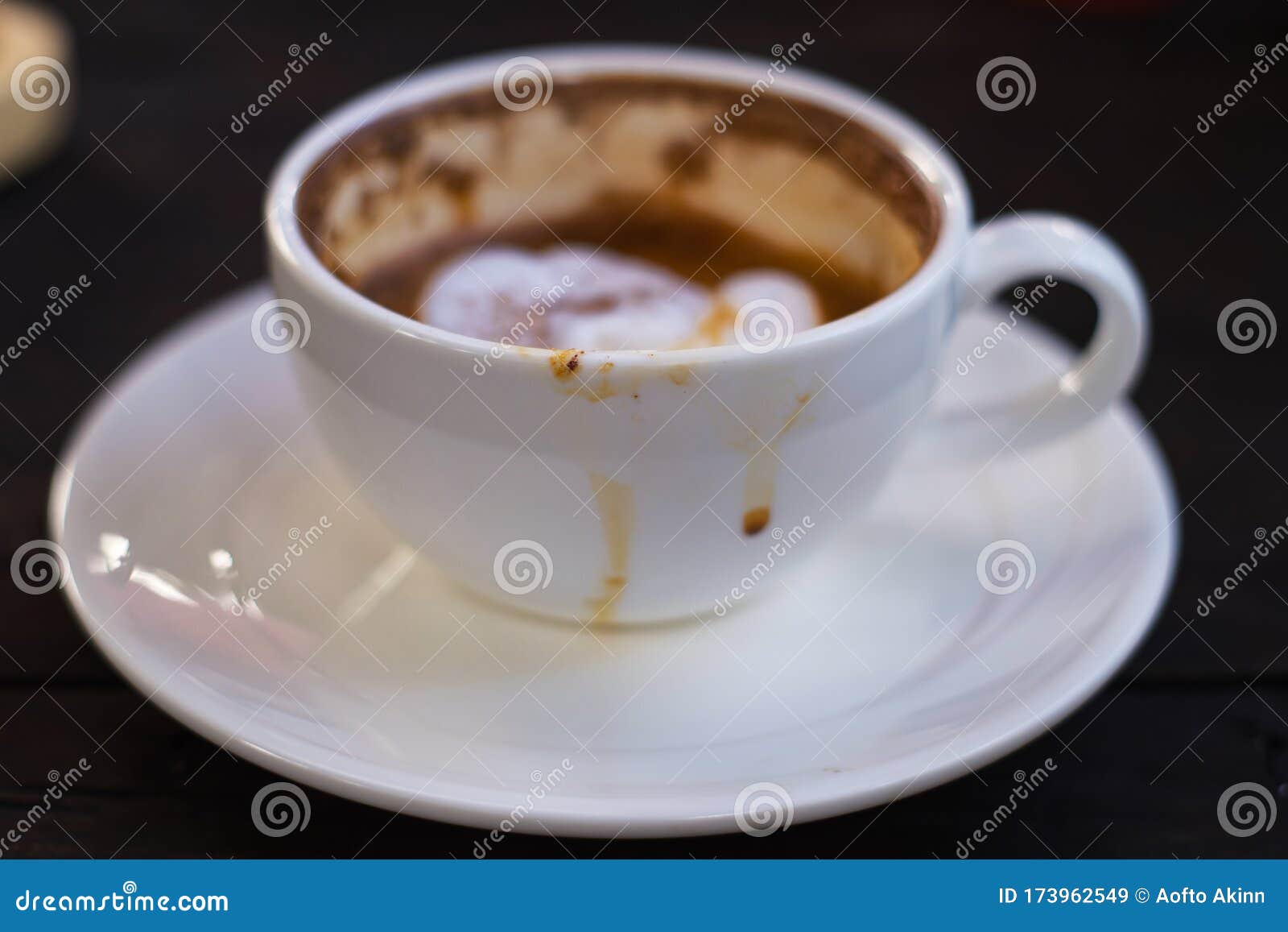 Close up Dirty coffee cup stock image. Image of caffeine 173962549