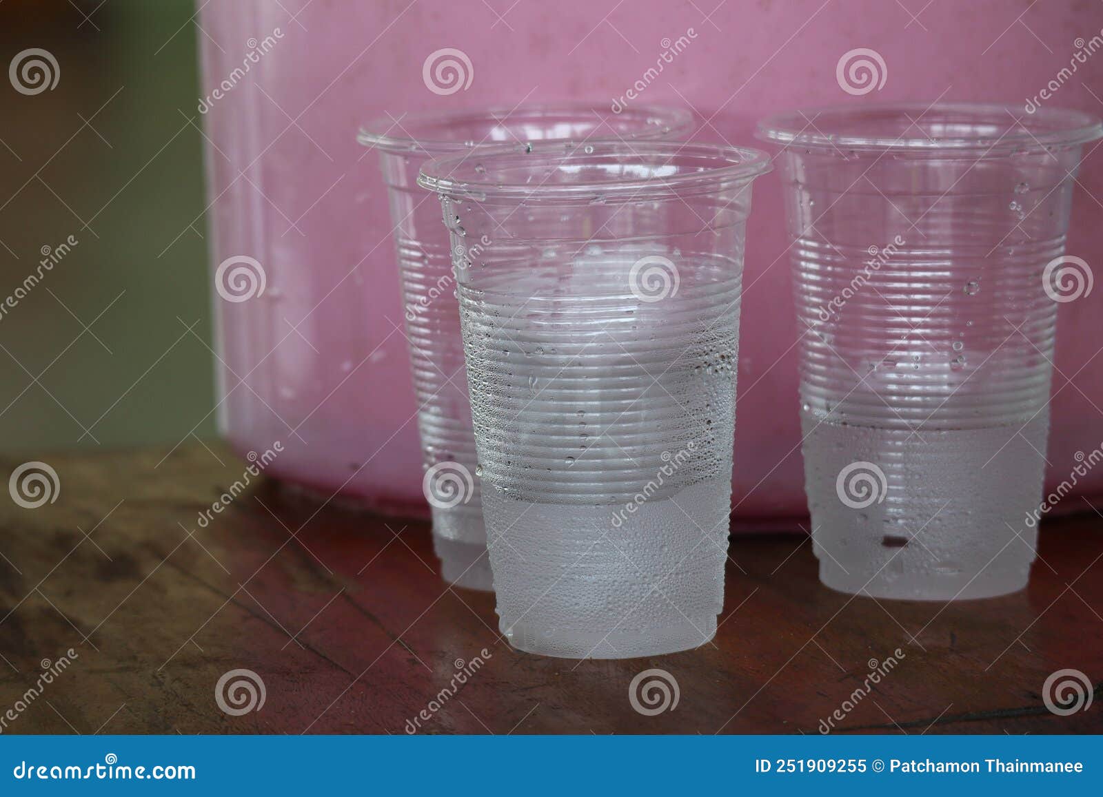 Closeup of Disposable Plastic Drinking Glasses Stock Image Image of