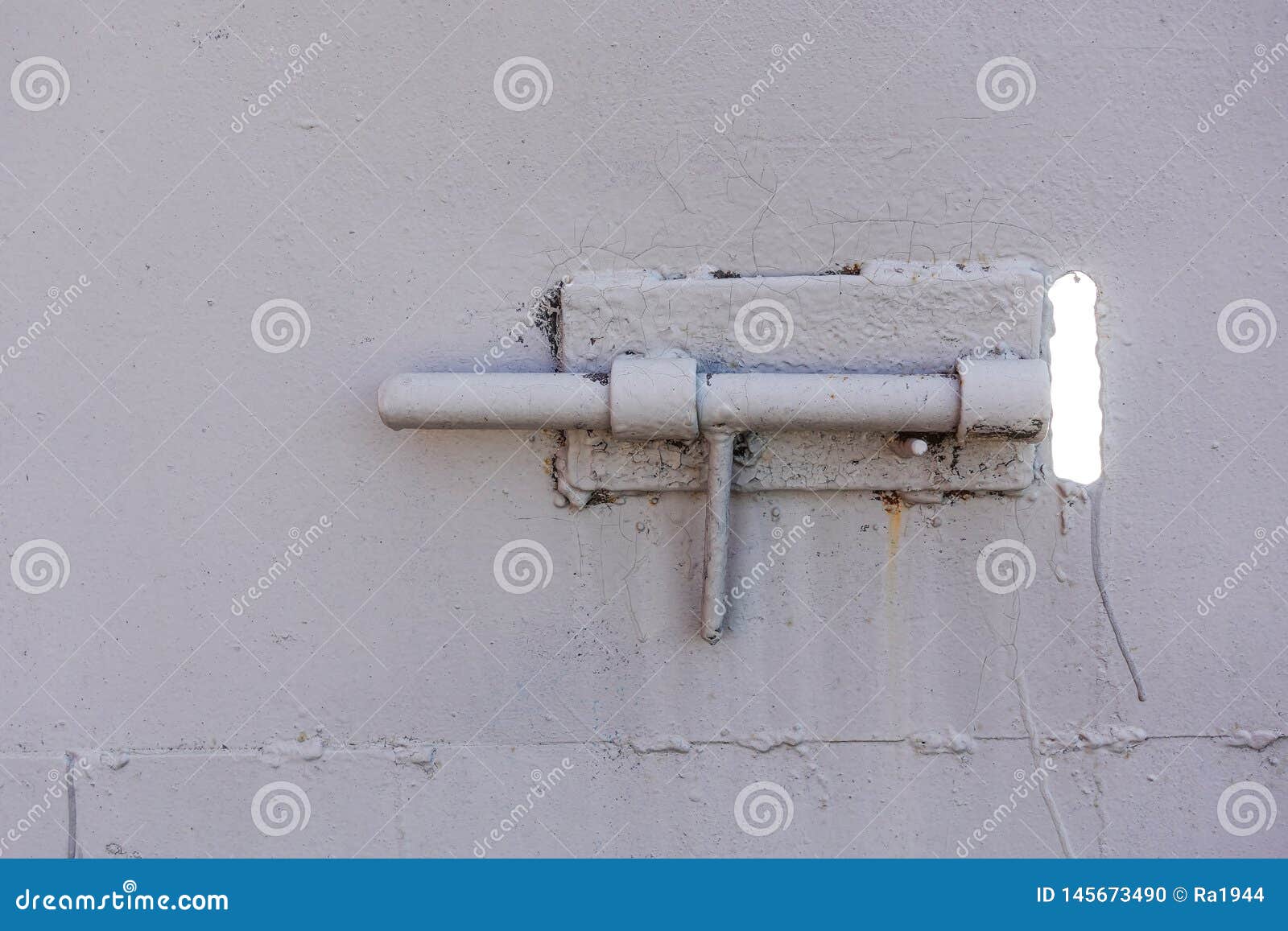 Close Up of Door Locked with Iron Latch Stock Photo Image of