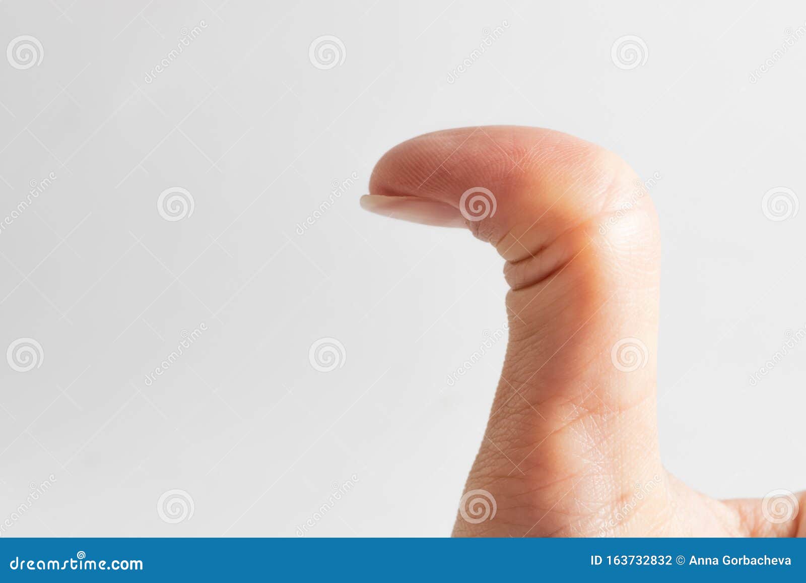 close up of double joint thumb.
