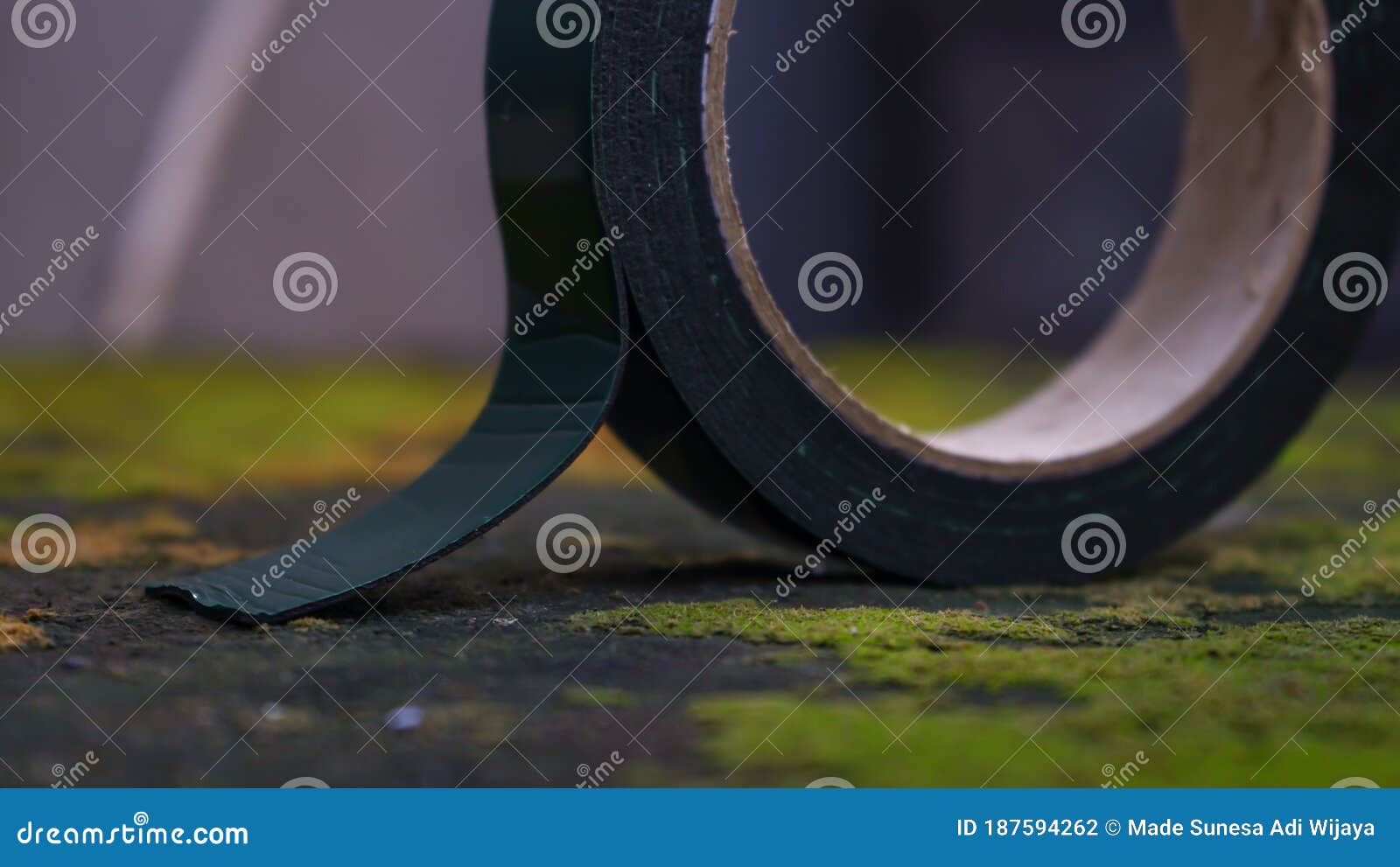 Close Up The Doublesided Tape On The Mossy Cement Floor Stock Photo Image of bandage, double