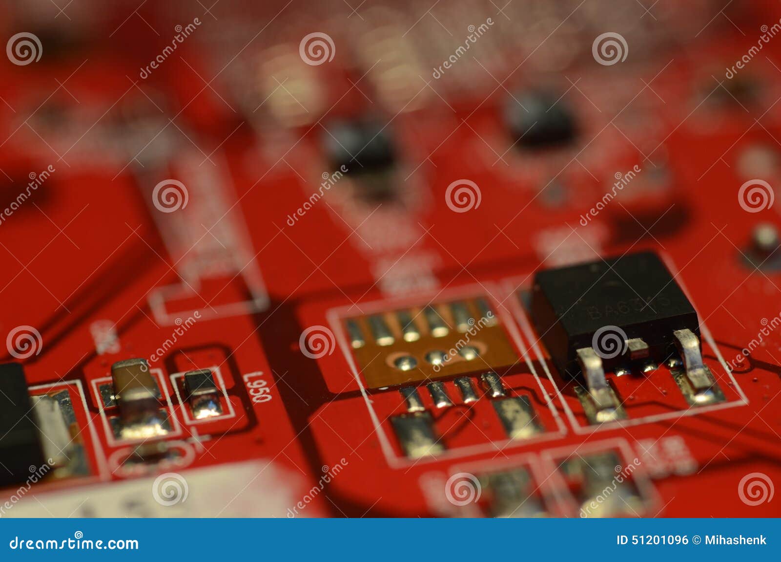 close up dpak surface mounting on pcb