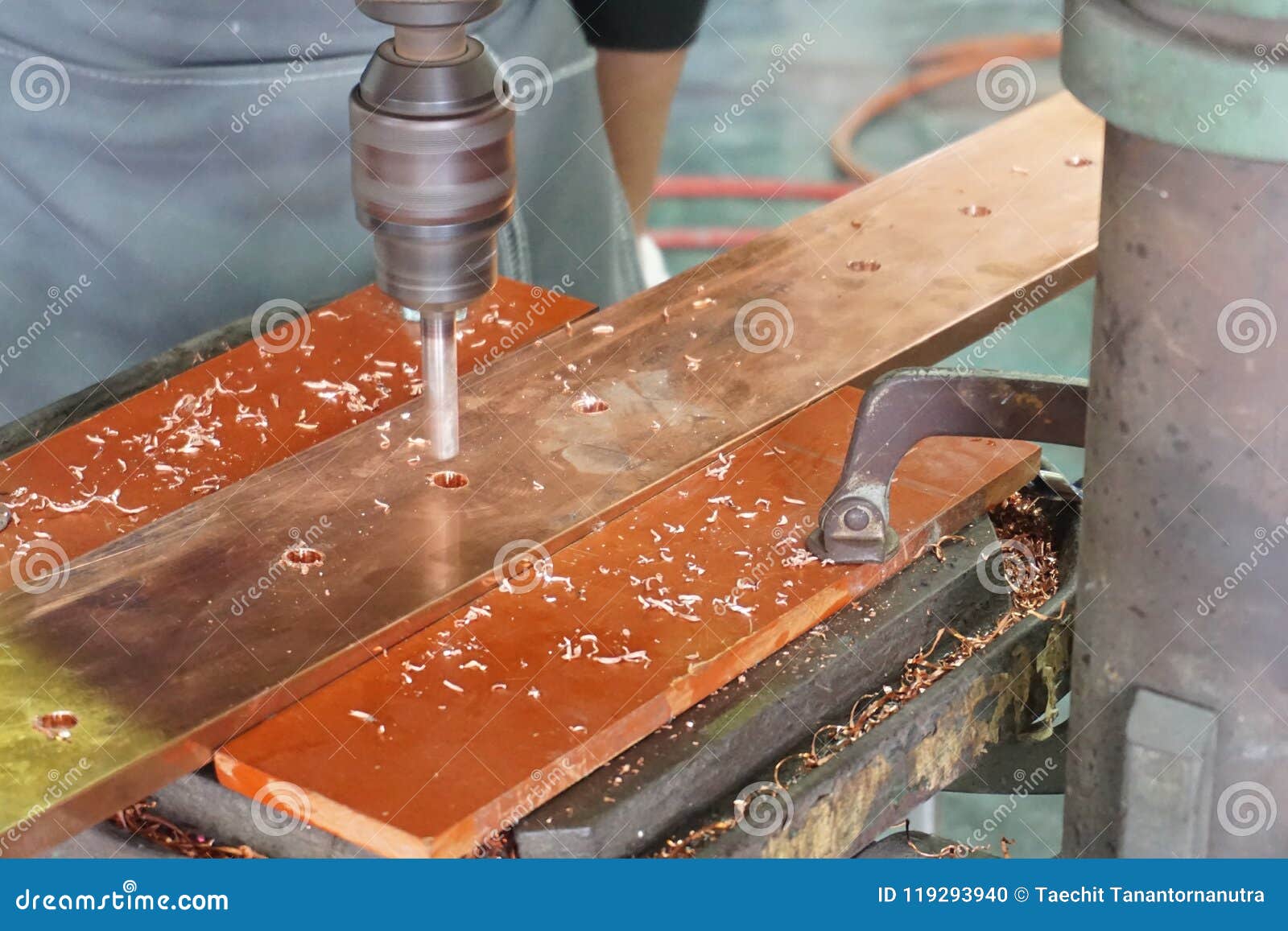 Drill copper plate stock photo. Image of heavy, drills 119293940