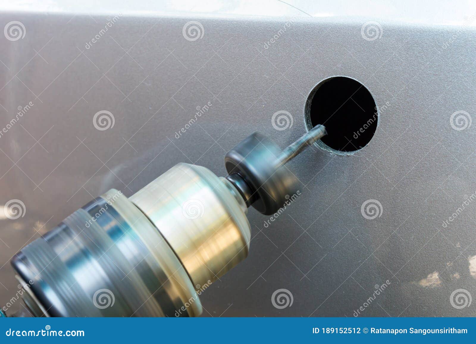 Close Up of Drill for Install Parking Sensor, Car Accessories Stock