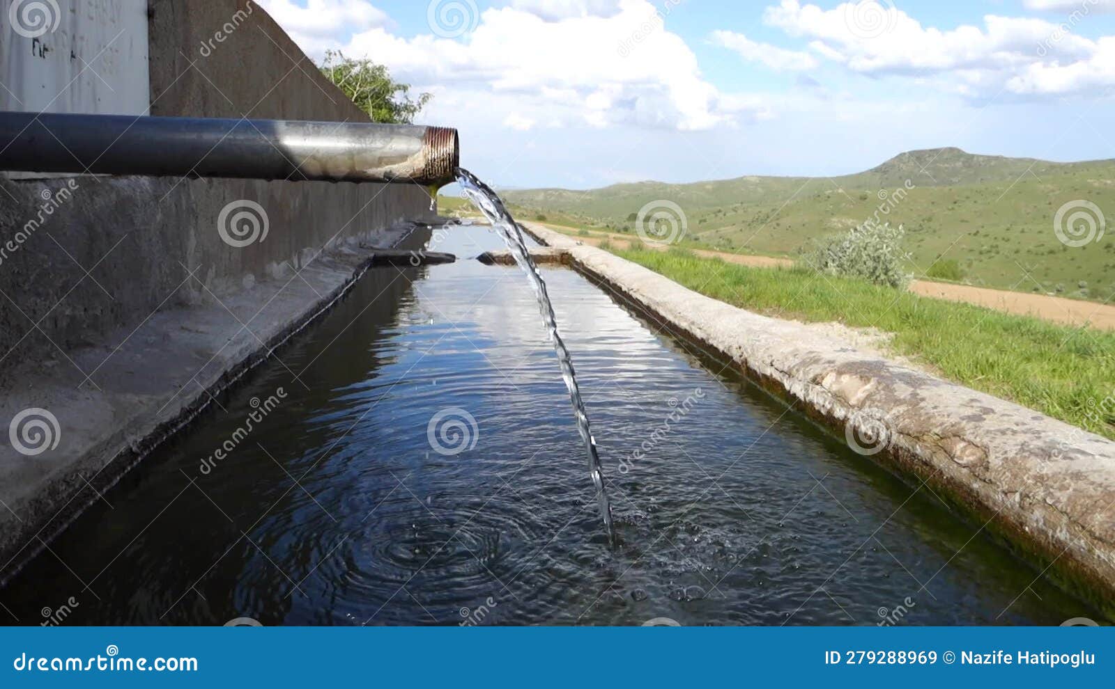 Closeup of Drinking Water Fountain Flowing from the Pipe,clear Water