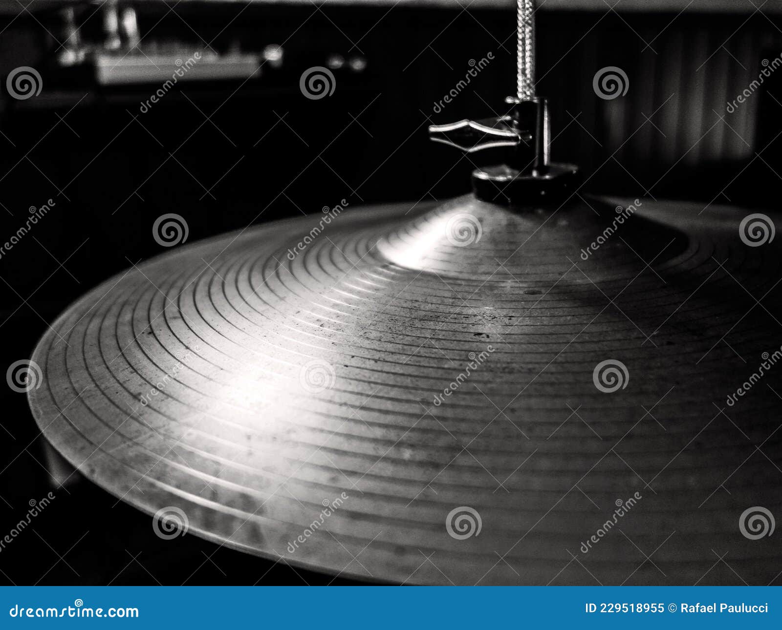 Closeup of a Drum Hihat in Black and White Stock Image Image of