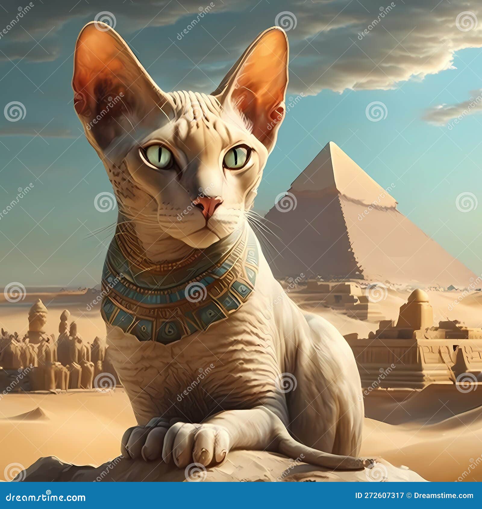 Egypt Cat Close Up. Generative AI Stock Illustration Illustration of