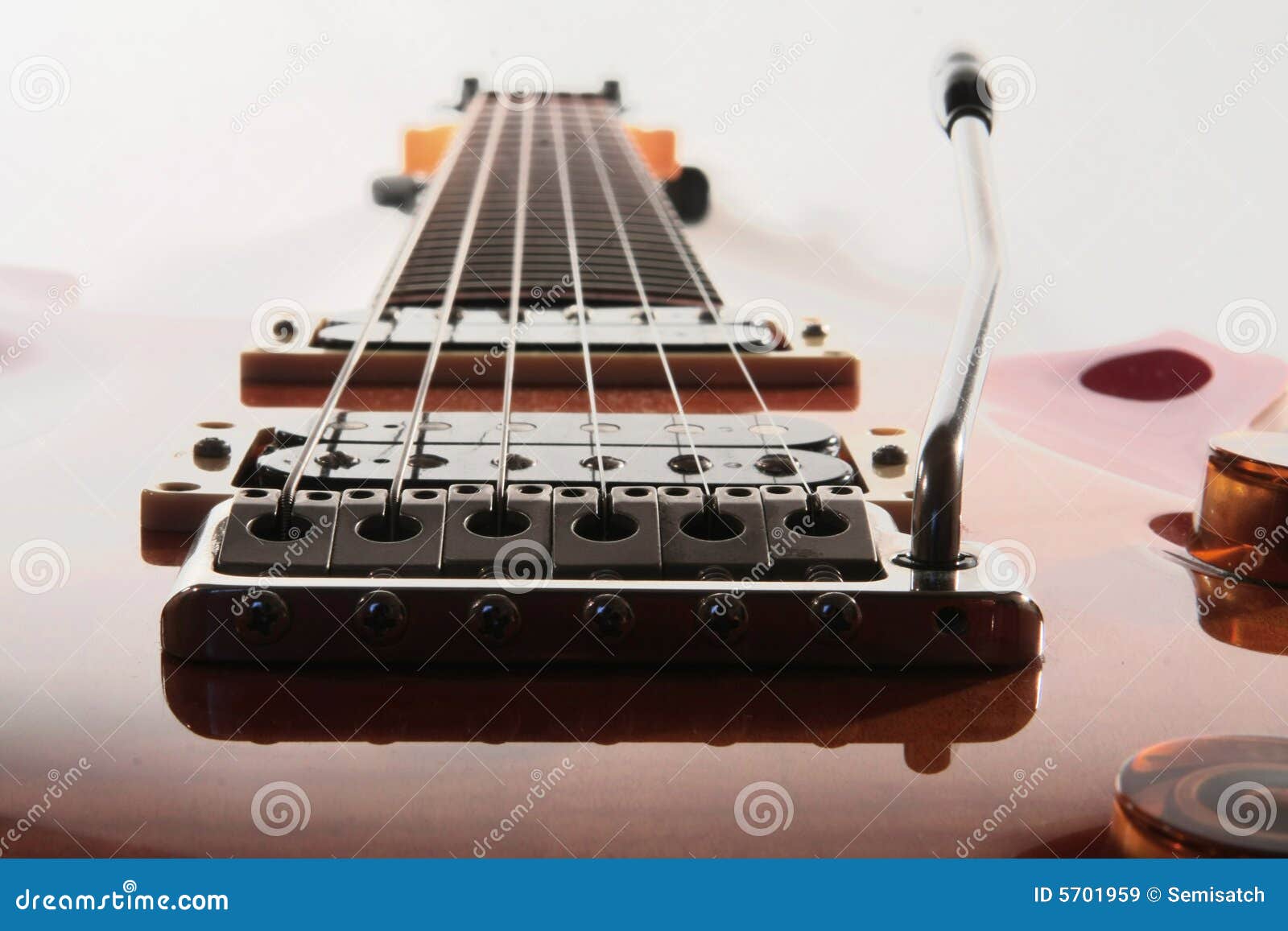 Close Up of Electic Guitar Bridge and Neck Stock Image Image of stop