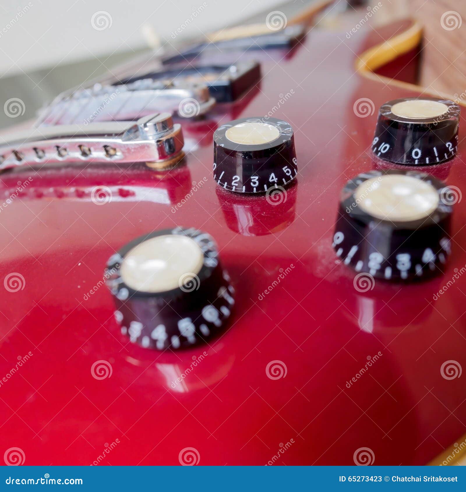 Close Up of Electric Guitar Volume Knob Stock Image Image of
