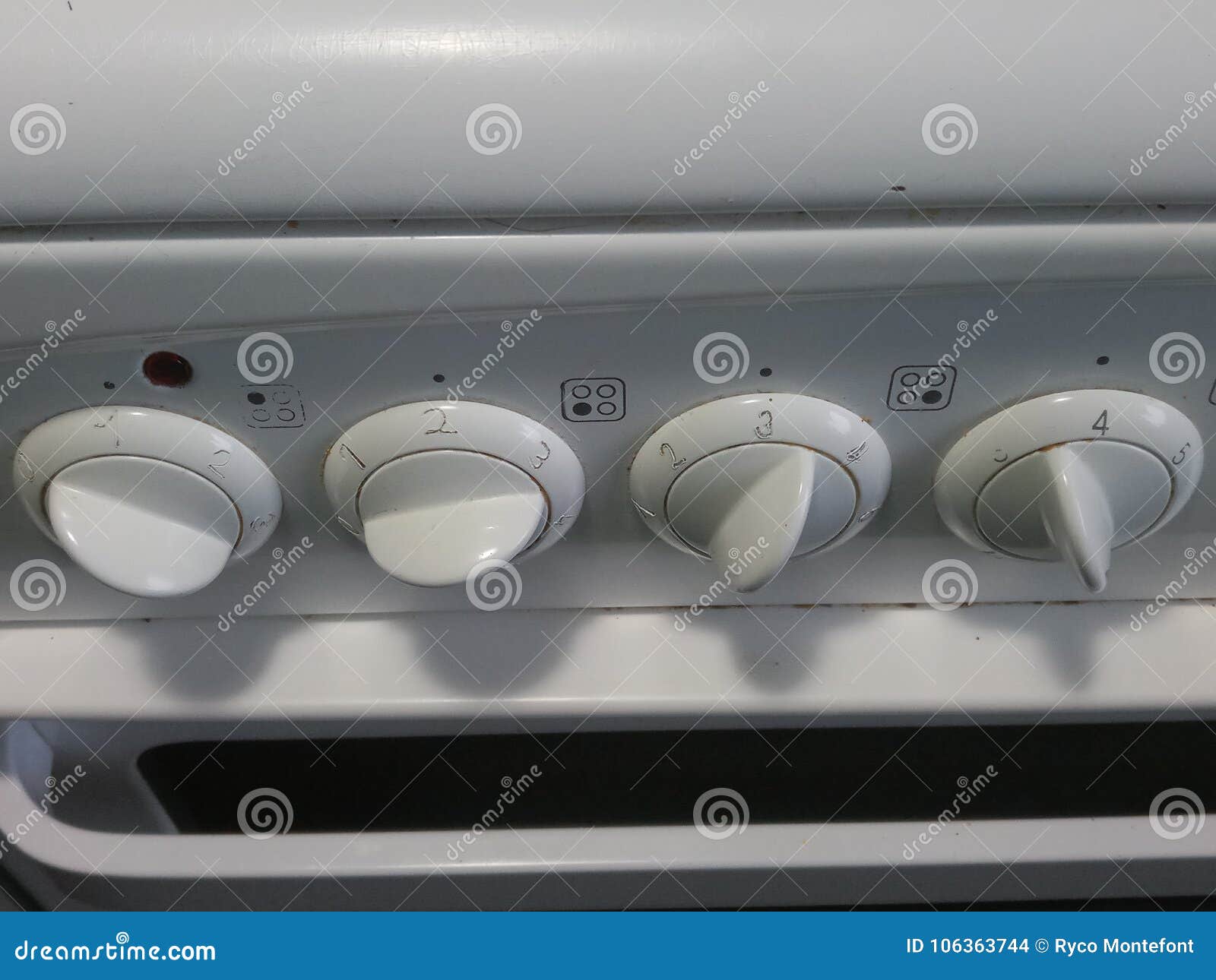 White Turning Knobs on a Stove Stock Photo Image of stove, white