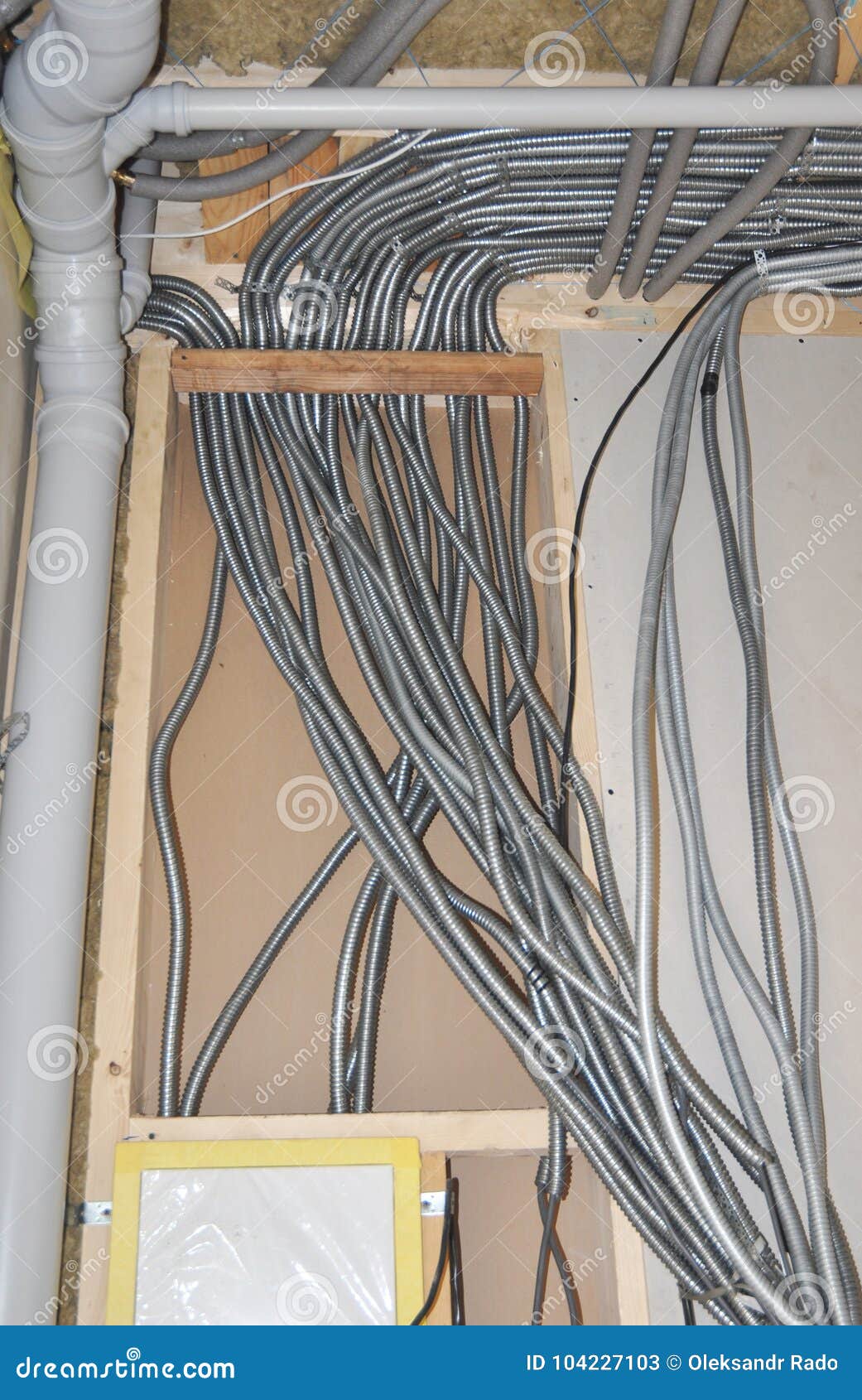 Electrical Wiring Electric Wire Installation In House Stock Image Image Of Electrical Install 104227103