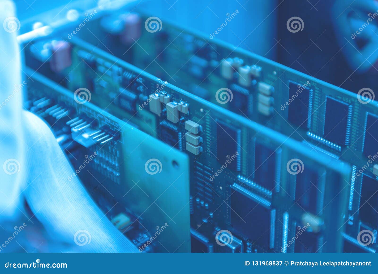 Electronic Circuit Board Systems. Device and Components Stock Image