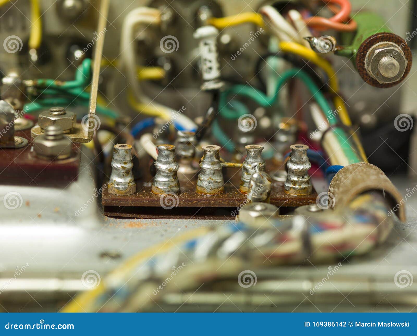 Closeup of Electronic Machine Parts Stock Photo Image of metal