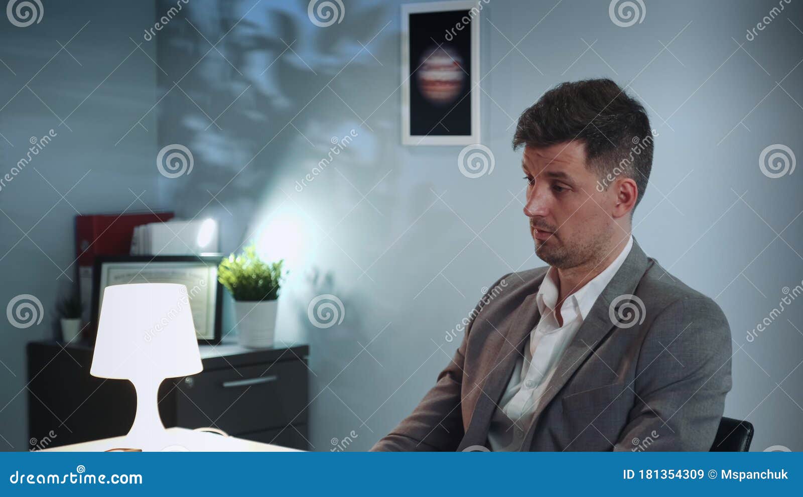 Closeup of Elegant Man in Suit at Psychologist Therapy Session Stock Image Image of