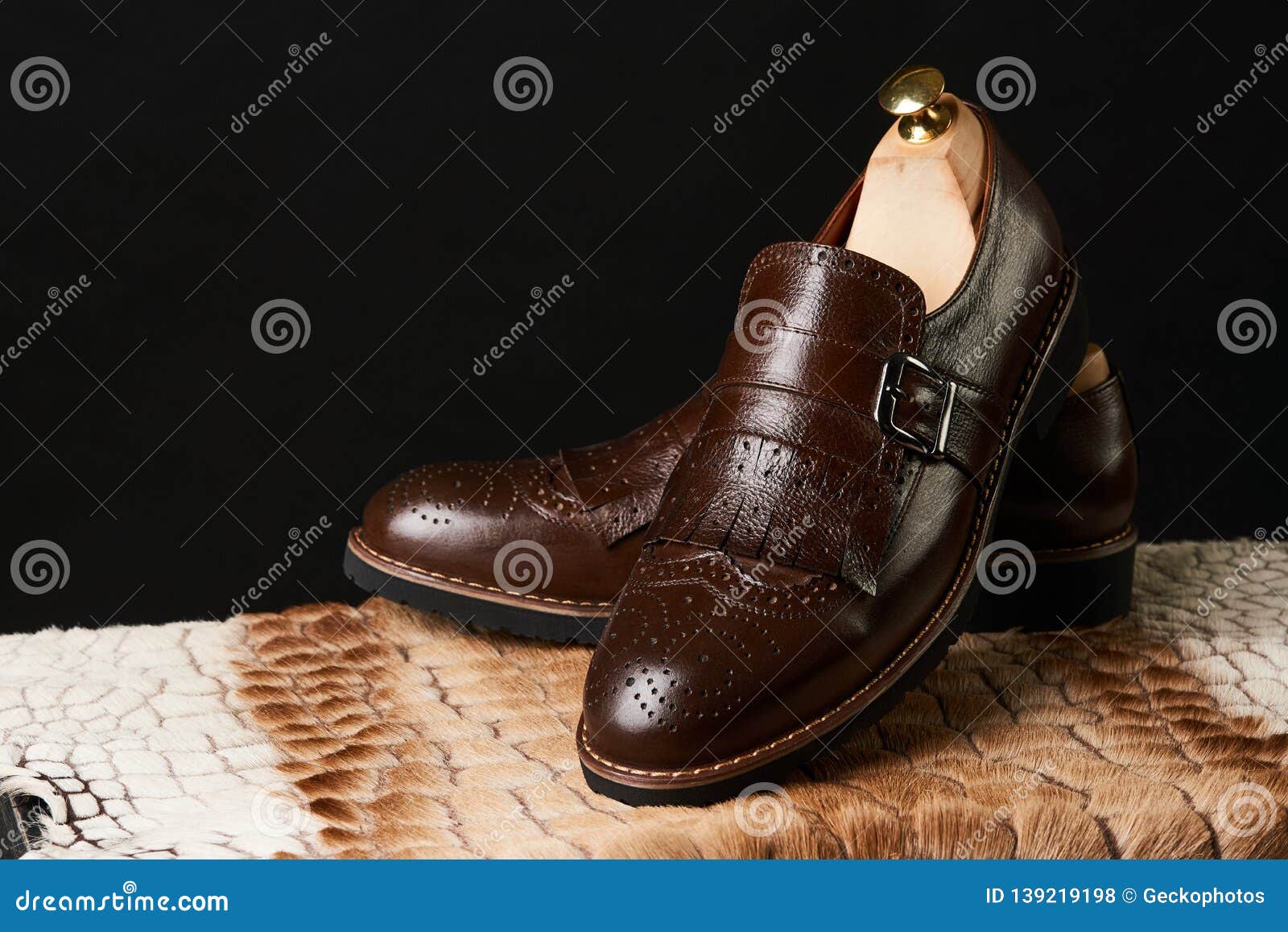 Close-up of Elegant Mens Brown Shoes. Men`s Fashion Shoes Stock Photo ...