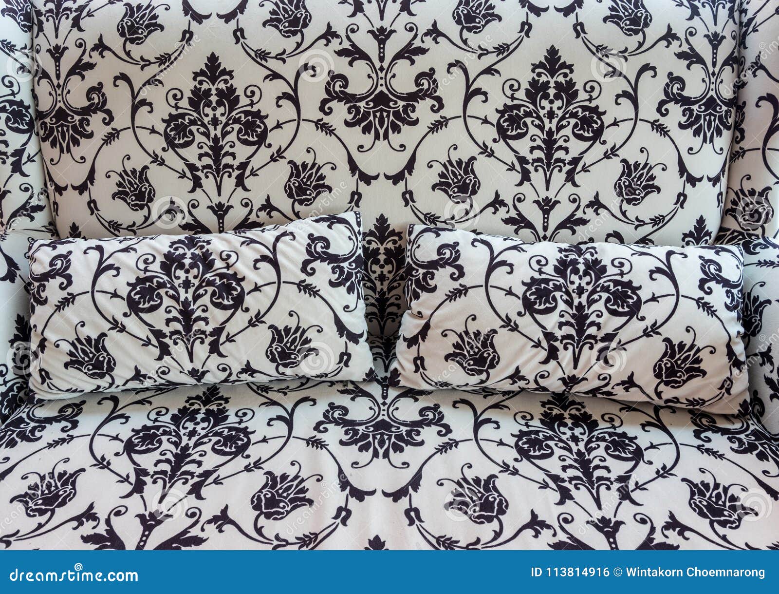 Elegant Pillow on Sofa Background Stock Photo Image of pattern
