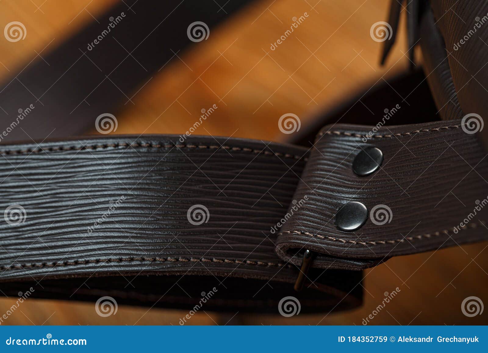 Closeup of the Elements of the Bag, Backpack Made of Genuine Leather