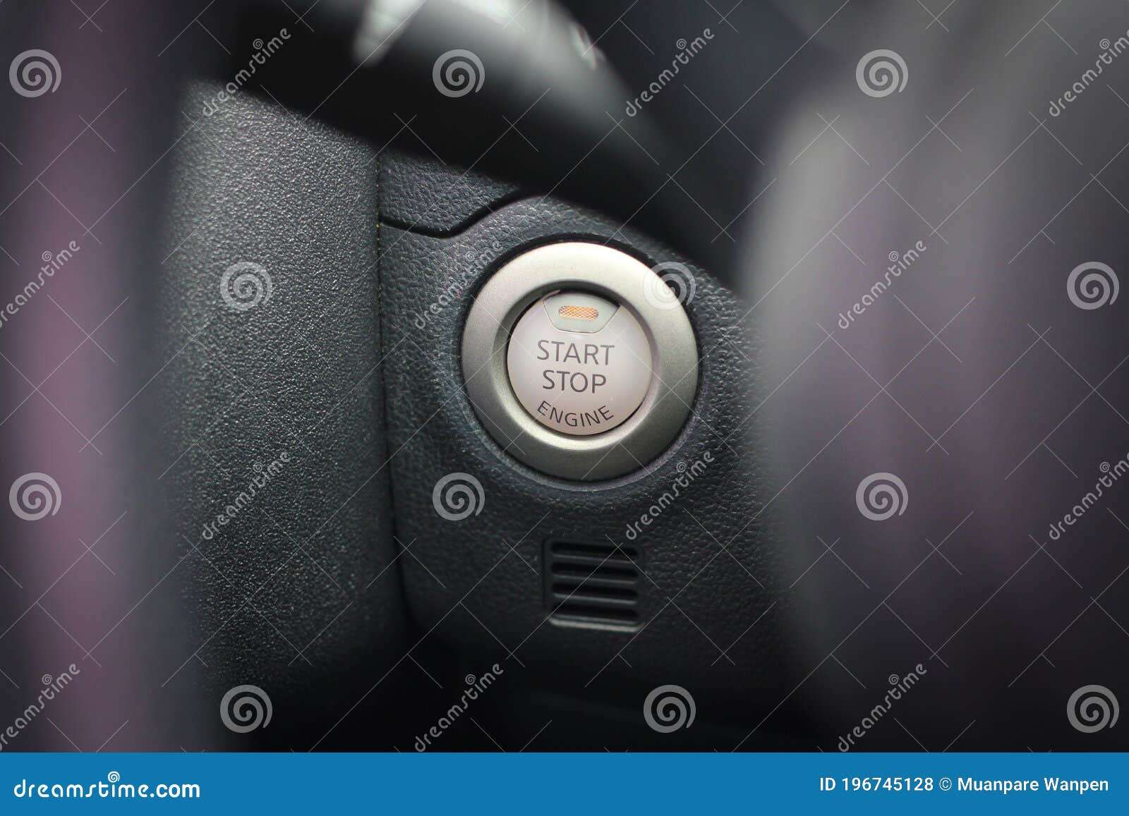 close up engine car start button. start stop engine modern new car button,makes it easy to turn auto mobile on and off. a key fob