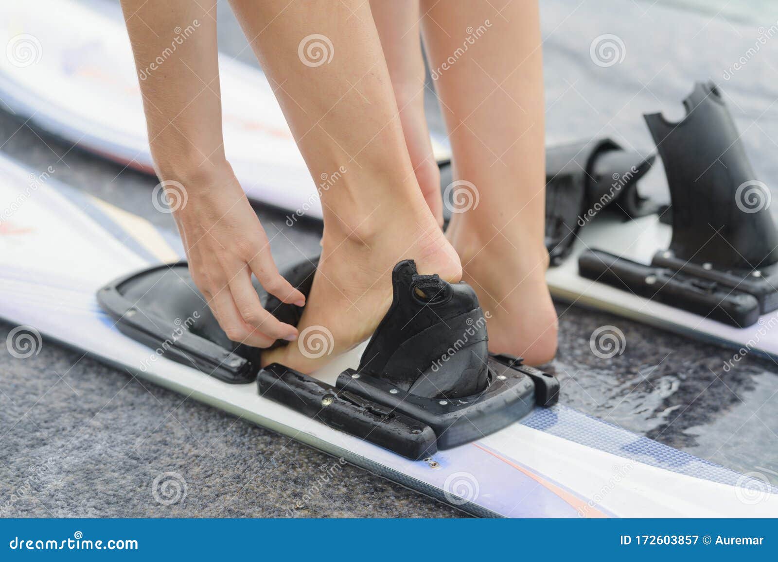 Close Up Equipment Devices for Wakeboarding Stock Image Image of