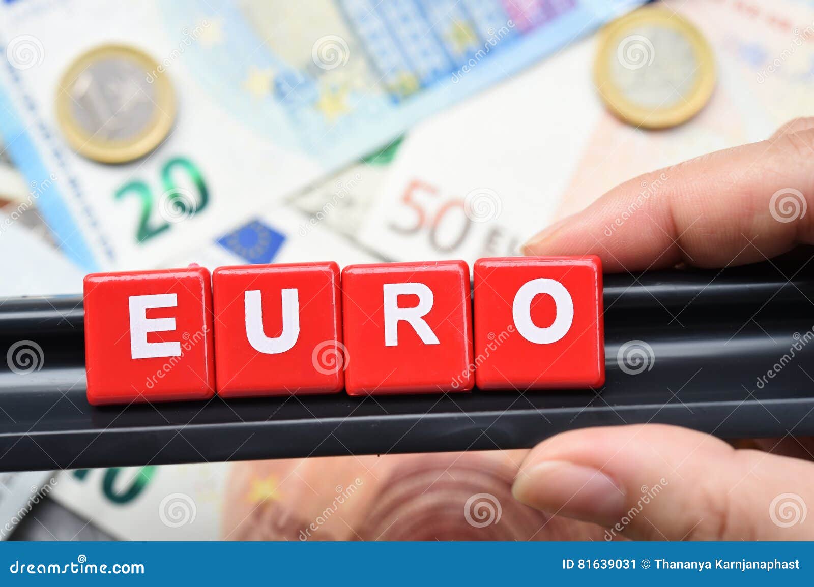 Close Up of Euro Word on Banknote Stock Image Image of coin, product