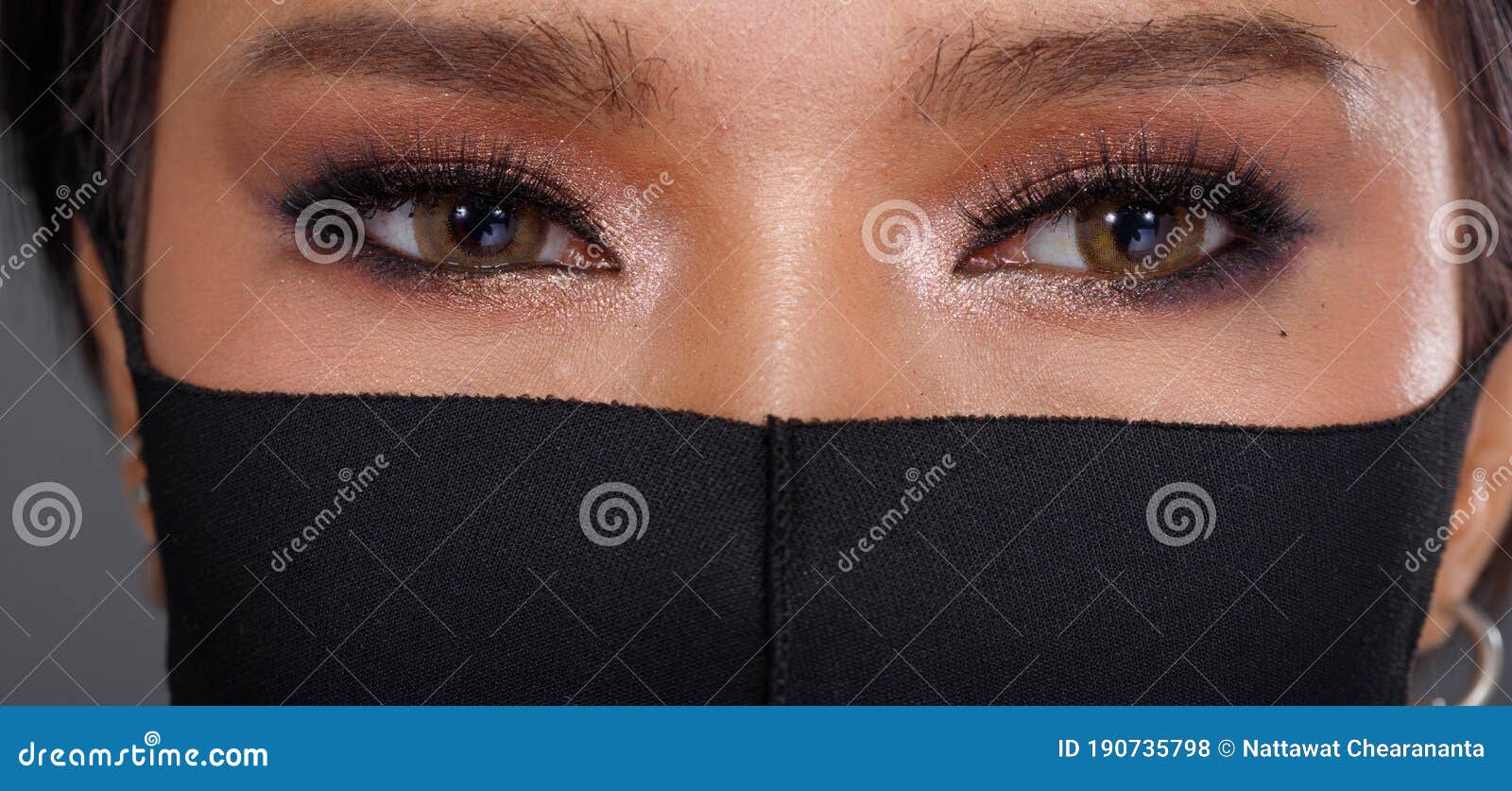 Asian Woman Portrait Rear Side Back View Turn 360 Protective Face Mask  Stock Photo - Image of isolated, present: 190735798
