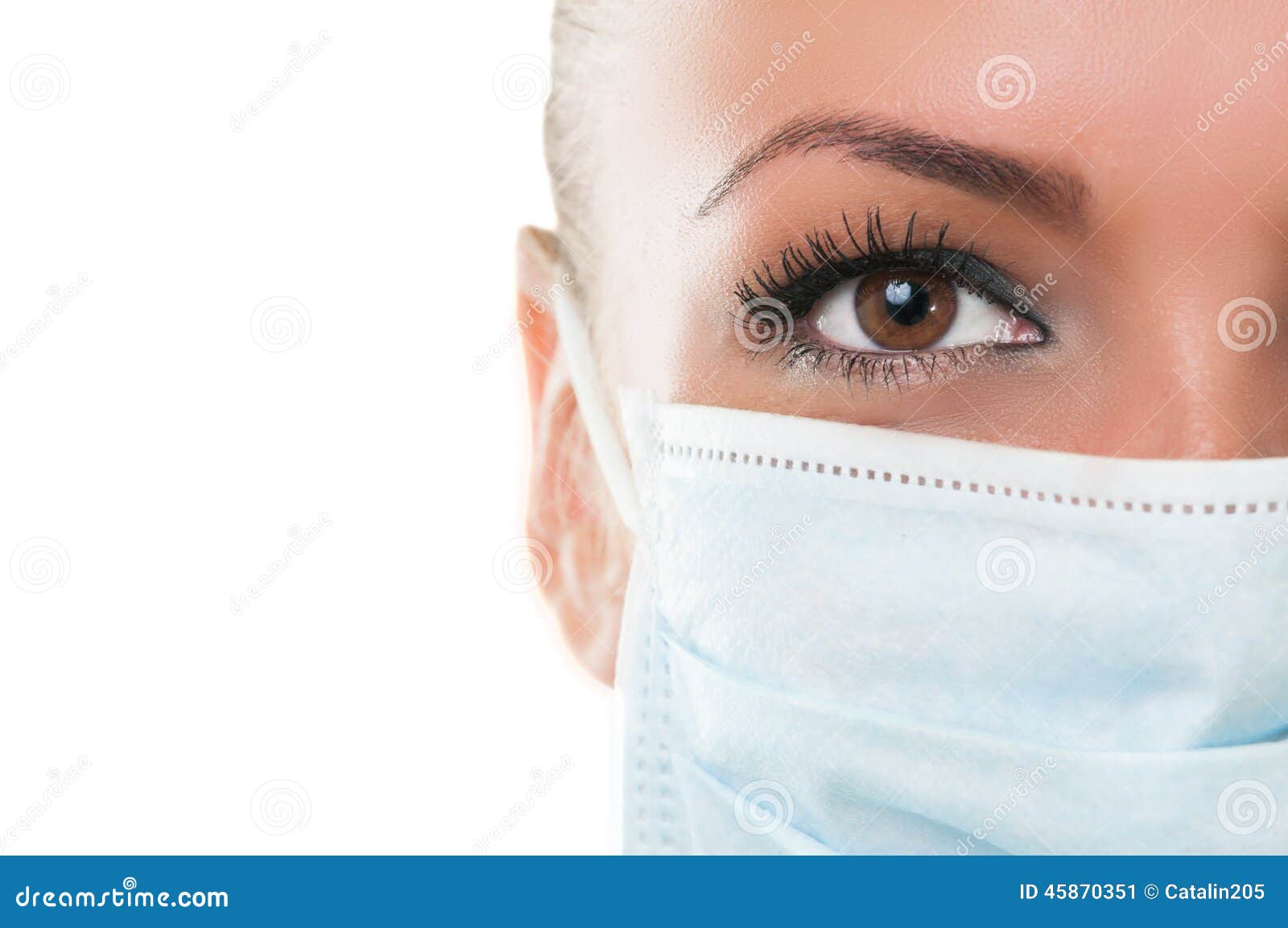 Closeup of Eye and Mask of Doctor Assistant Stock Image Image of