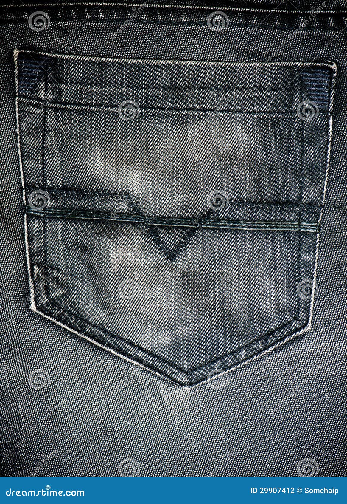 Close Up of Fancy Washed Jeans Pocket Stock Photo - Image of detail ...