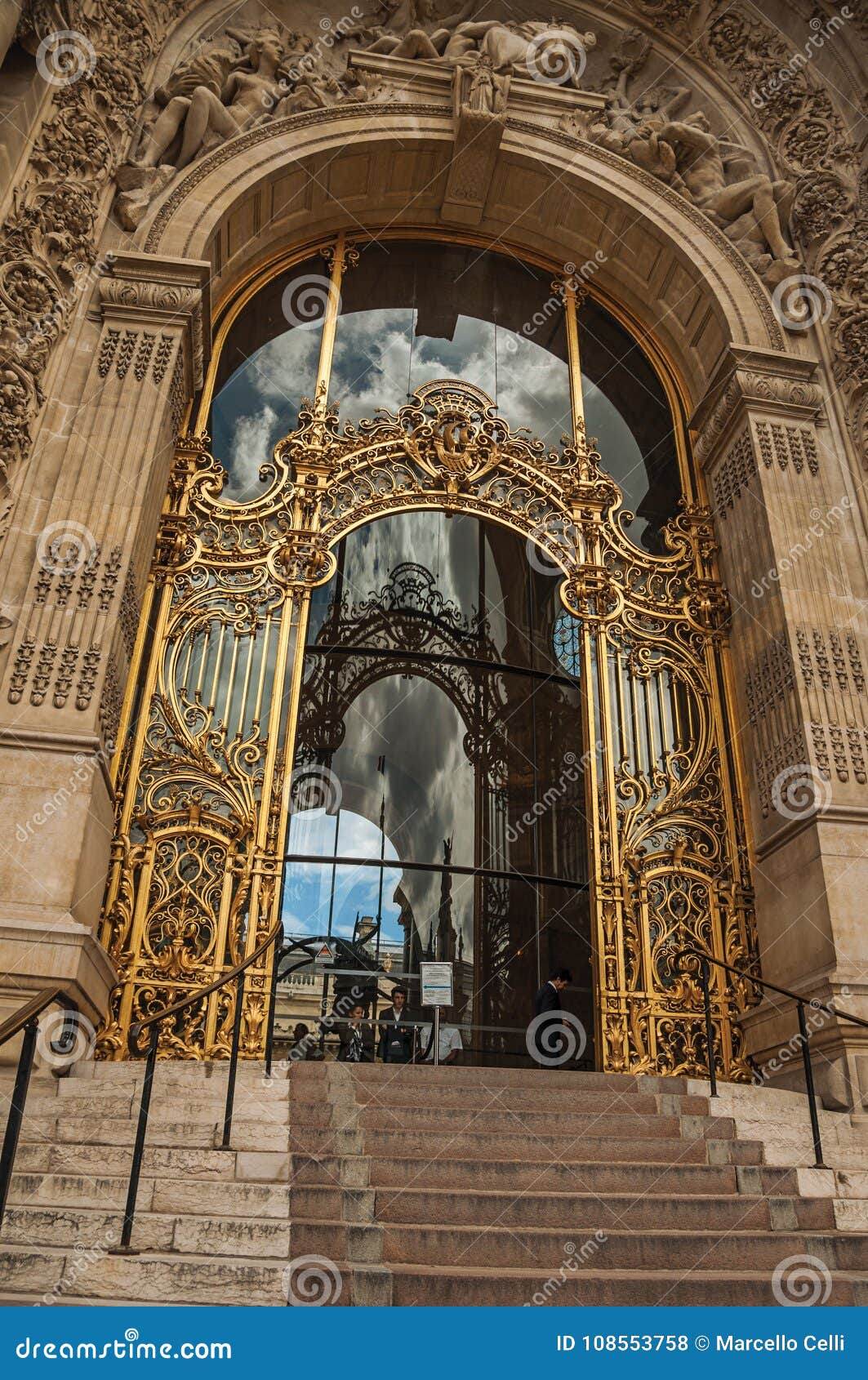 Close-up of the Far-fetched Golden Gate and Arch on Top of Staircase at ...