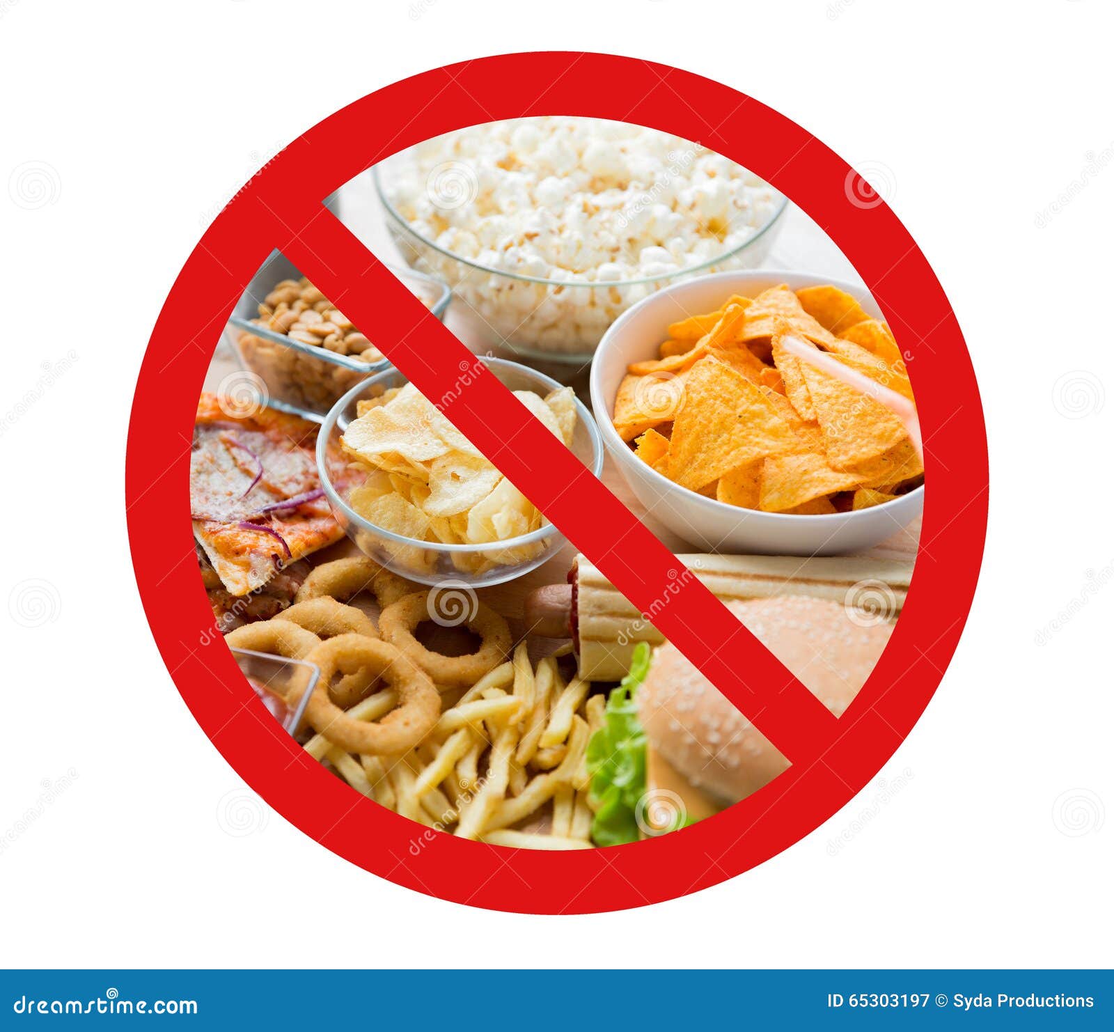 Close Up Of Fast Food Snacks  Behind No Symbol Stock Image 