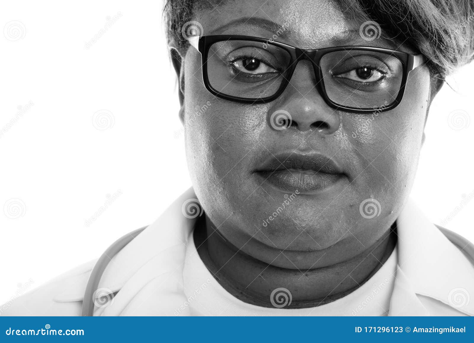 Close Up of Fat Black African Woman Doctor Wearing Eyeglasses Stock ... People With Thick Glasses