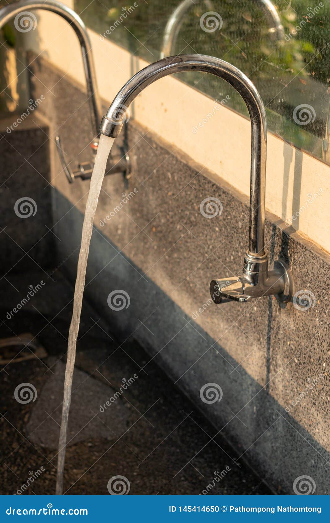 Close Up Faucet With Water Leak Stock Photo Image Of Faucet