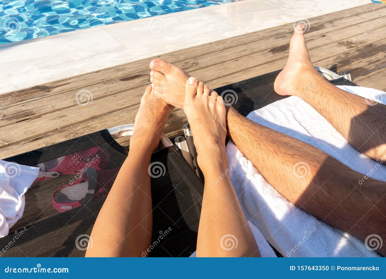 Feet of Couples on the Beach Stock Photo Image of lifestyle, family