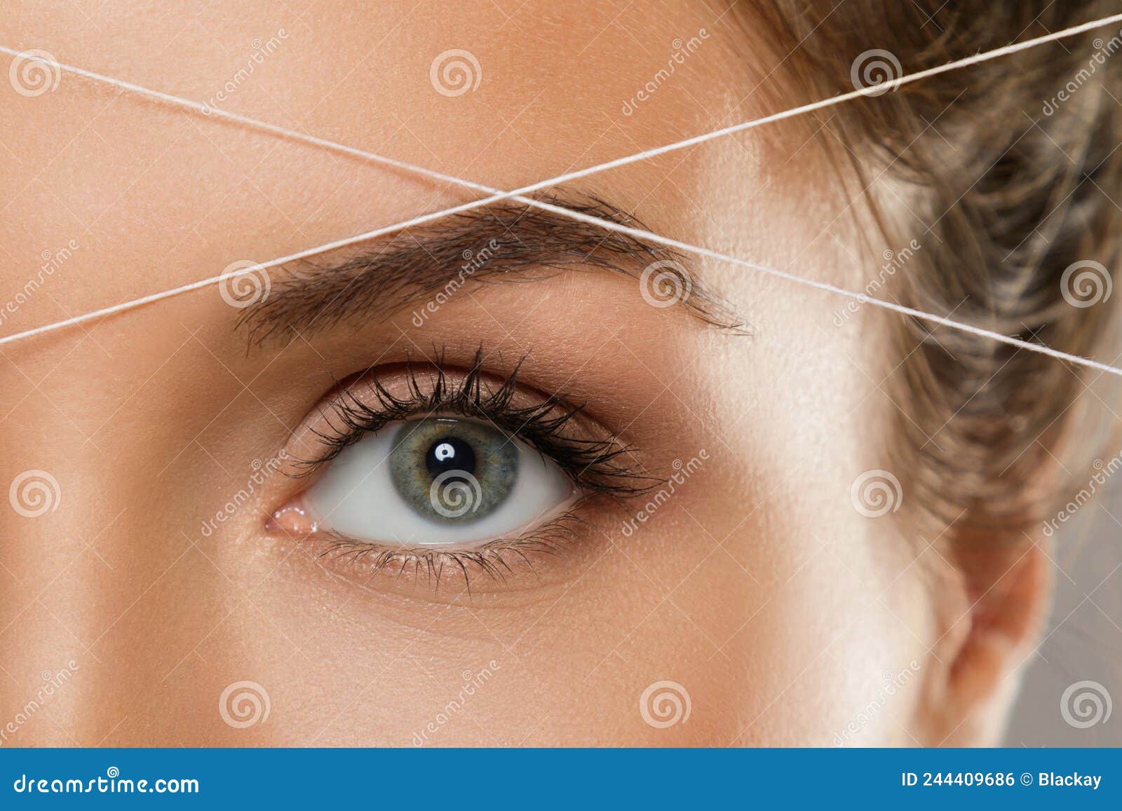 eyebrow threading - epilation procedure for brow  correction