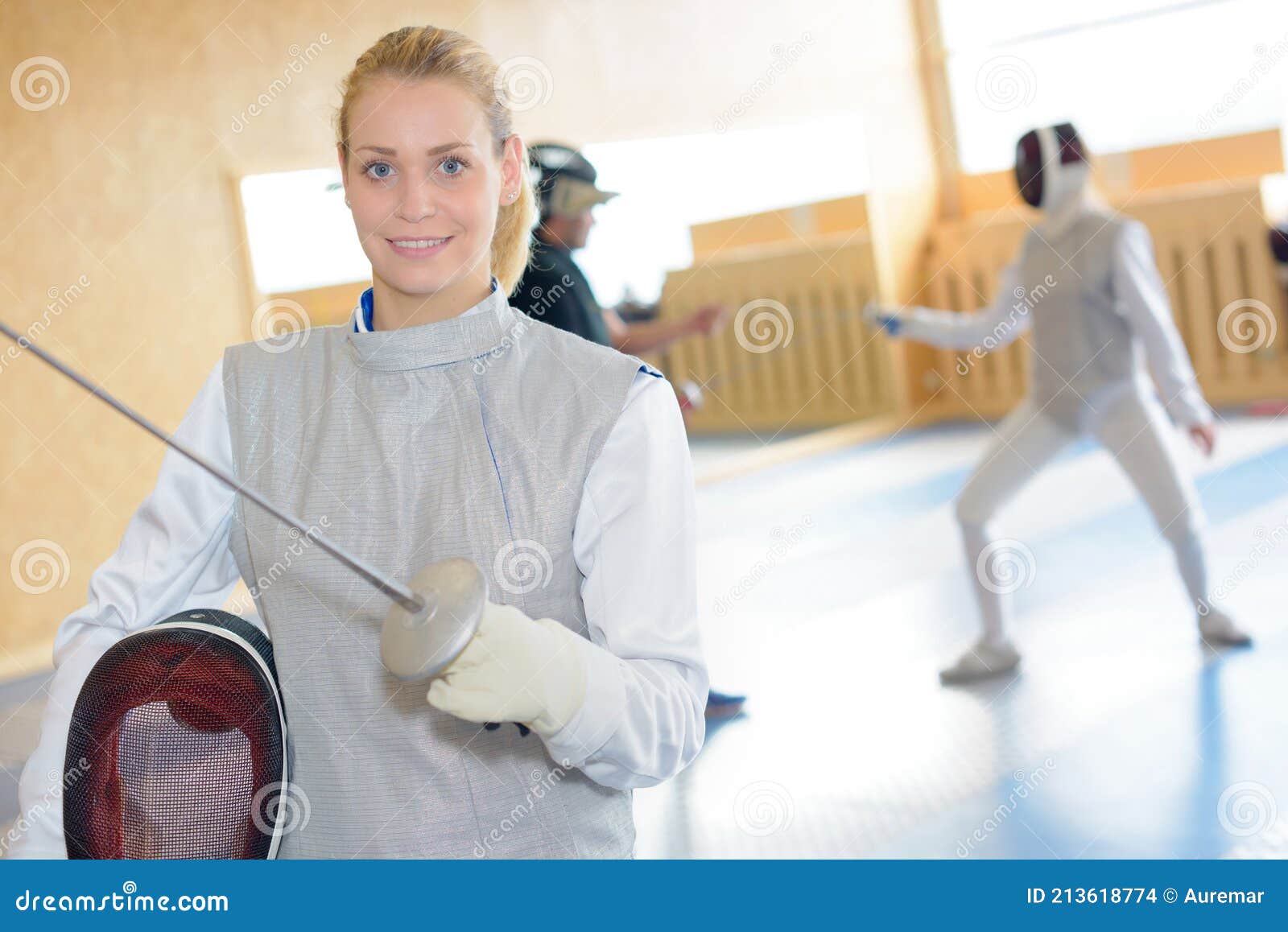 Close up female fencer stock photo. Image of protection 213618774