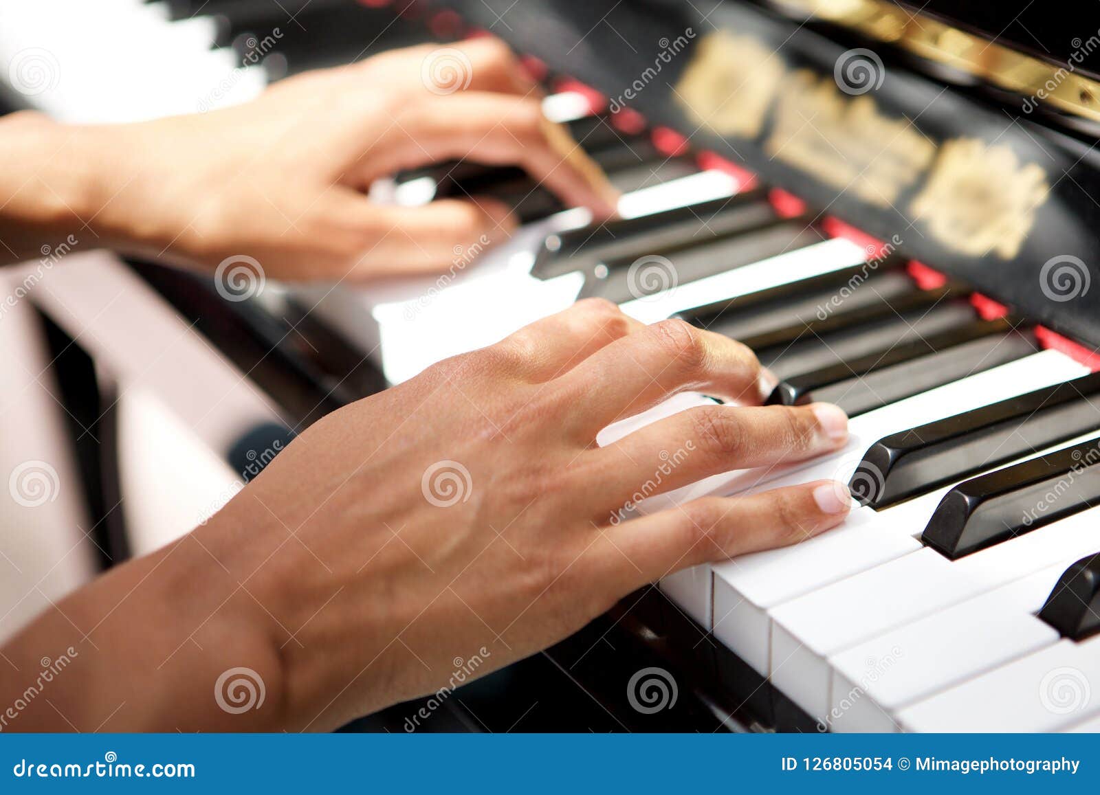 Female Hands Playing the Piano Stock Photo - Image of female, hands