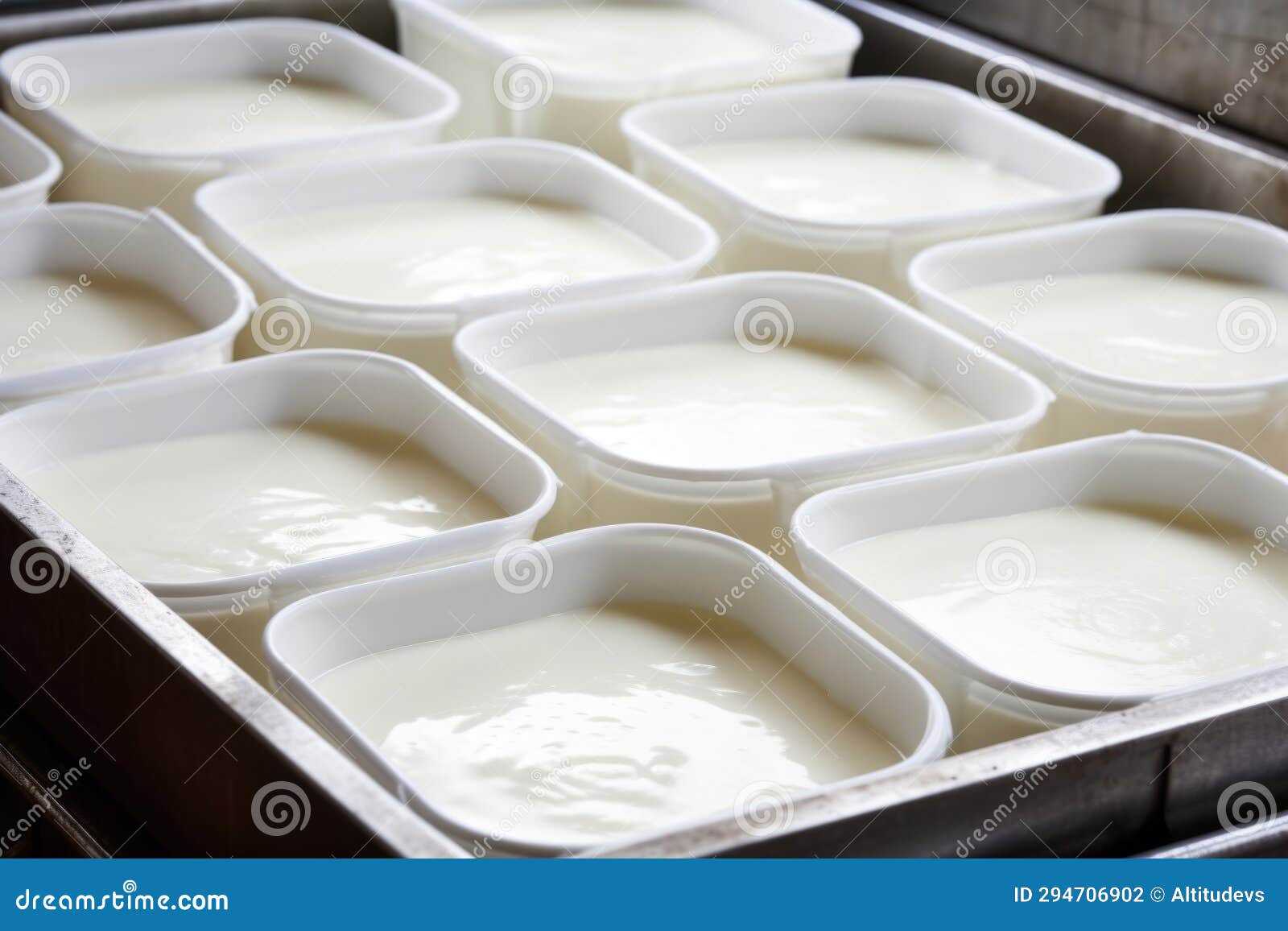 Closeup of Fermented Yogurt in Industrial Vats Stock Photo Image of