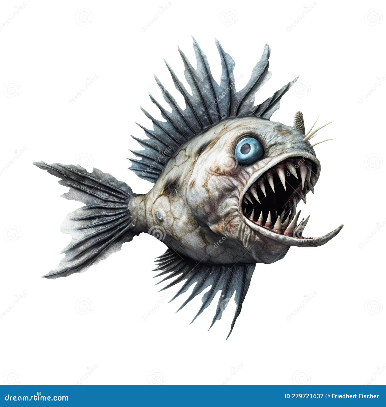 A Close Up of a Fish with Its Mouth Open. Generative AI Image. Stock
