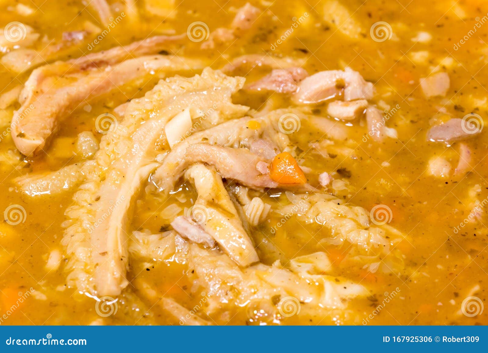 close-up of flaki soup. polish traditional tripe soup