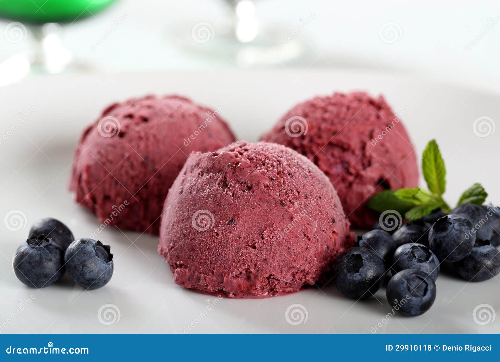 Blueberries ice cream stock photo. Image of frozen, dessert 29910118