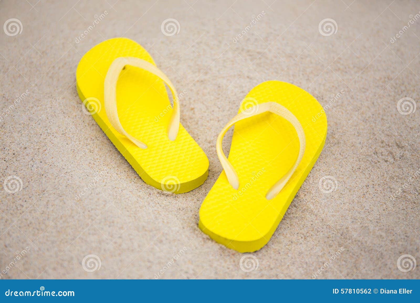 Close Up of Flip Flops on Sandy Beach Stock Photo - Image of coast ...