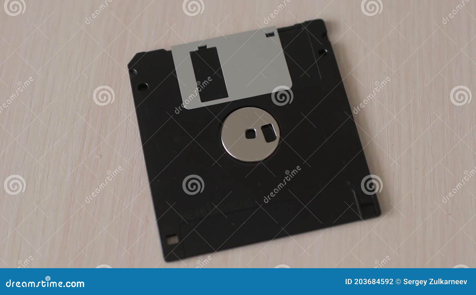 Closeup of Floppy Disc. Obsolete Computer Technology. Stock Footage
