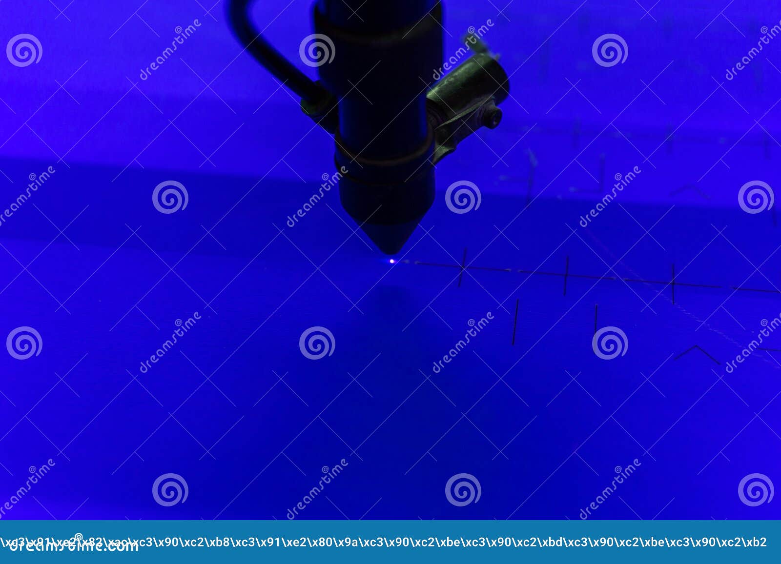 Close Up Of A Flying Head Of A Laser Cutting Machine Grooves In Blue Sheet Material Stock Photo Image Of Burning Processing Close Up Of A Flying Head Of A Laser Cutting Machine Grooves In Blue Sheet Material Stock Photo Image Of Burning Processing