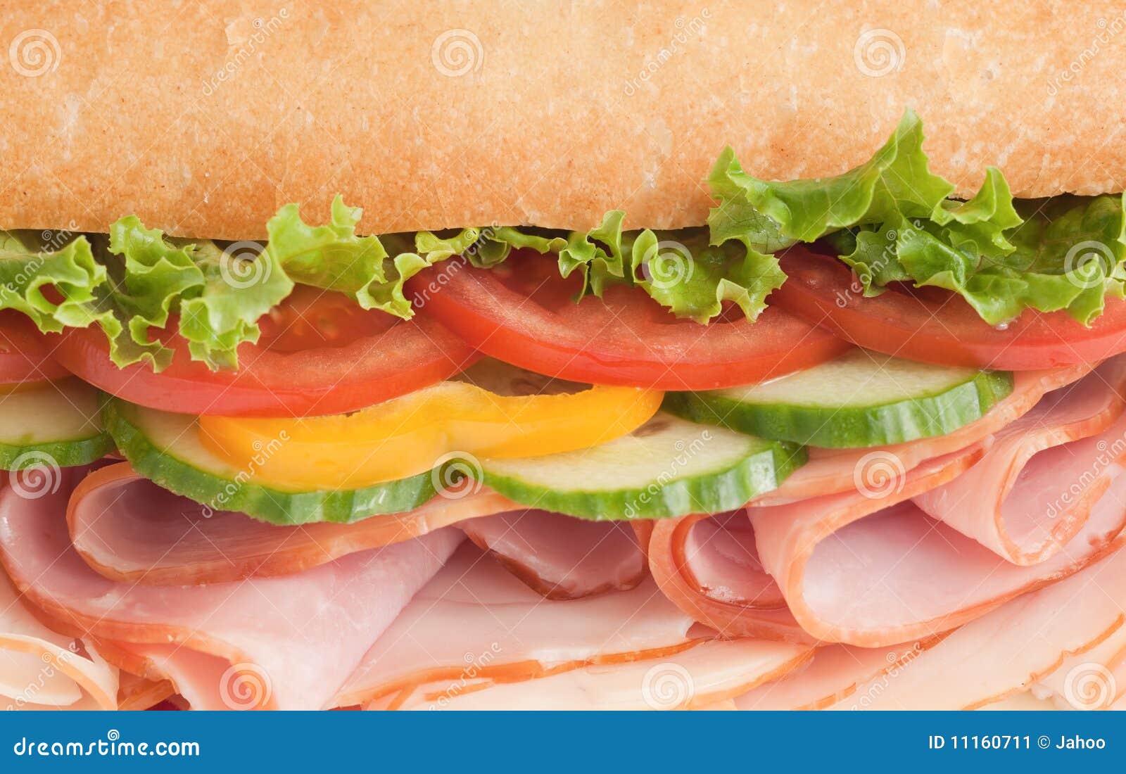 Turkey Ham Submarine Sandwich Stock Photo | CartoonDealer.com #33703116