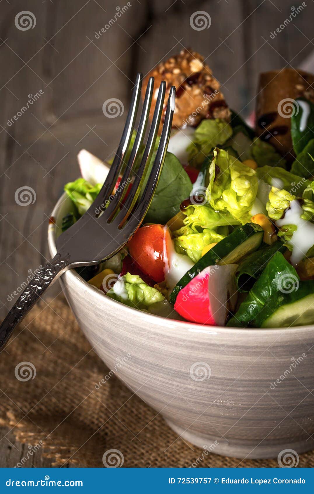 Closeup of Fresh Salad in Bowl Stock Image Image of salad, fresh 72539757