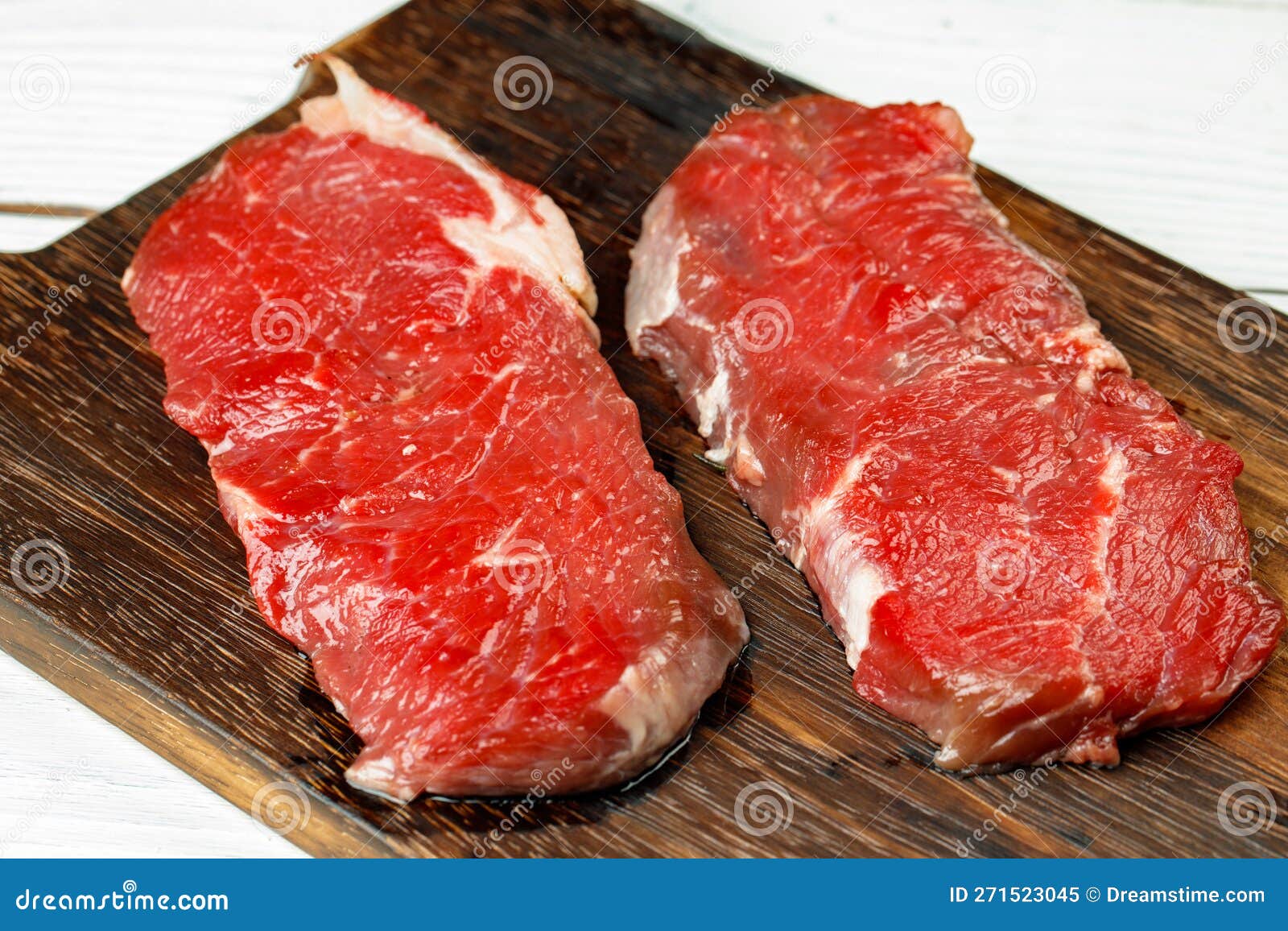 Close Up of Fresh Uncooked Rib Eye Steak Stock Image Image of