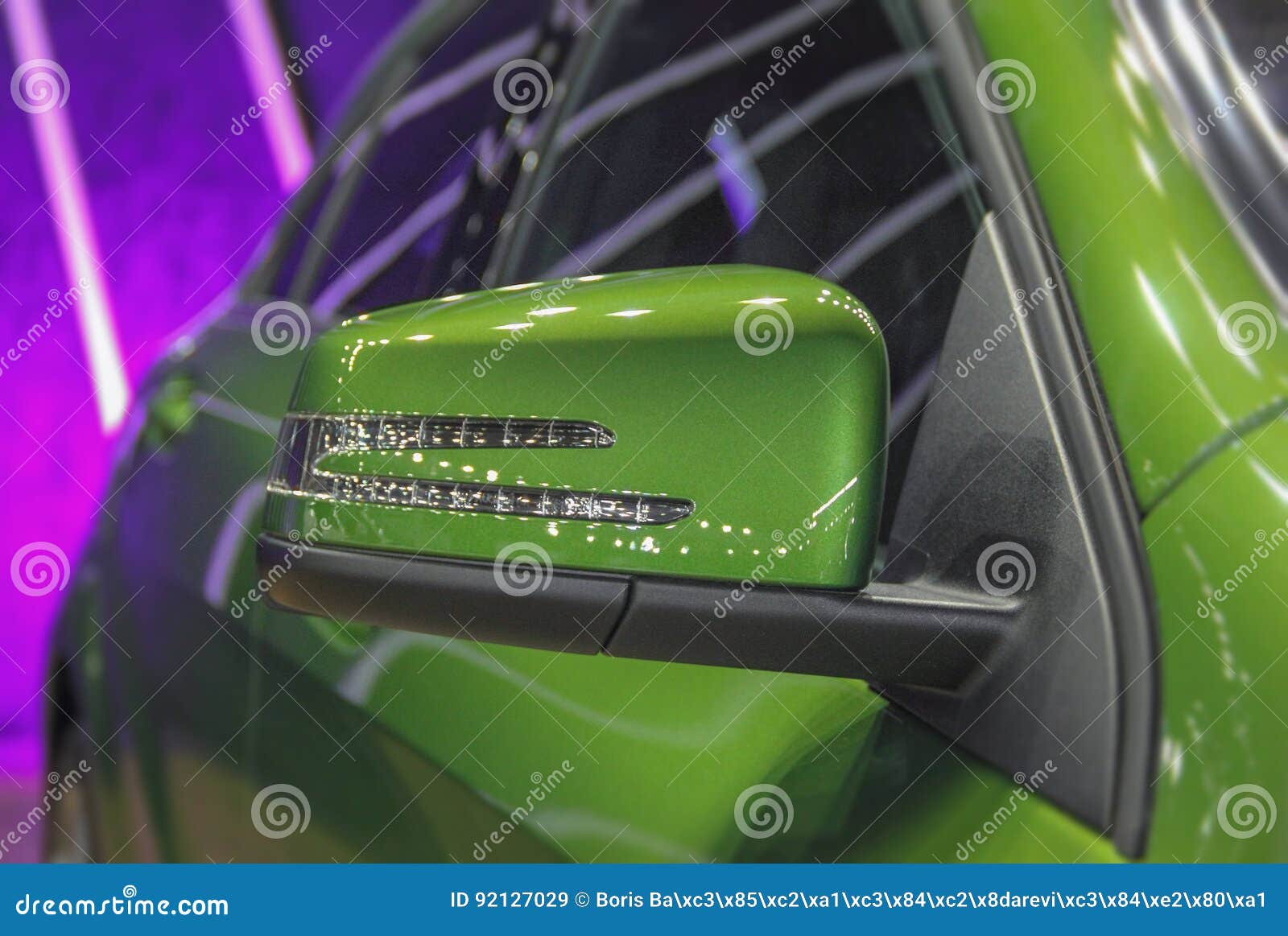 Close Up Front Side View of Rear View Mirror. Stock Image Image of