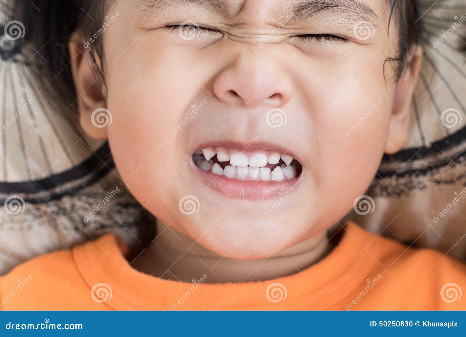 close up funny face of children toothy acting
