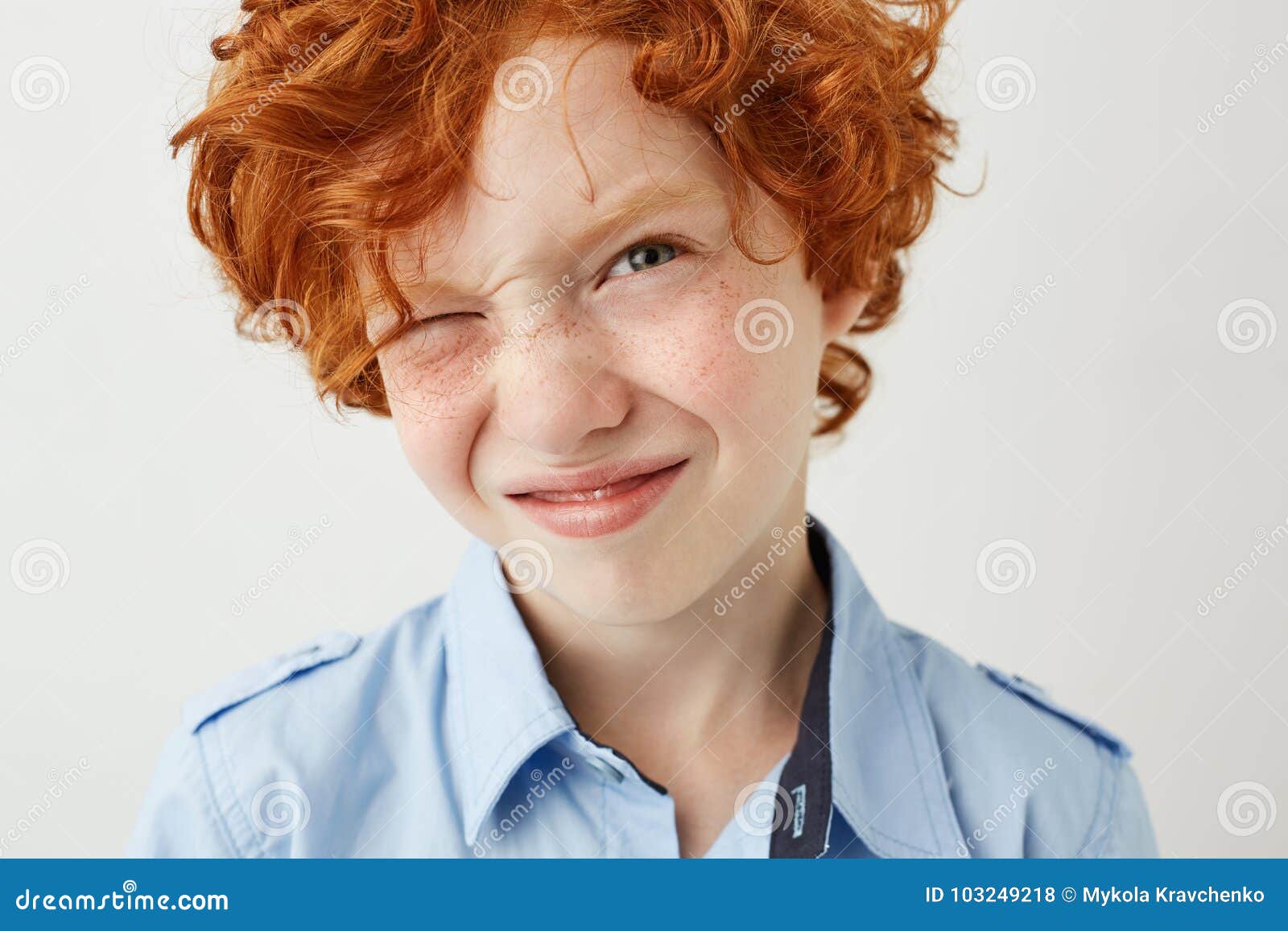 With freckles ginger Red hair