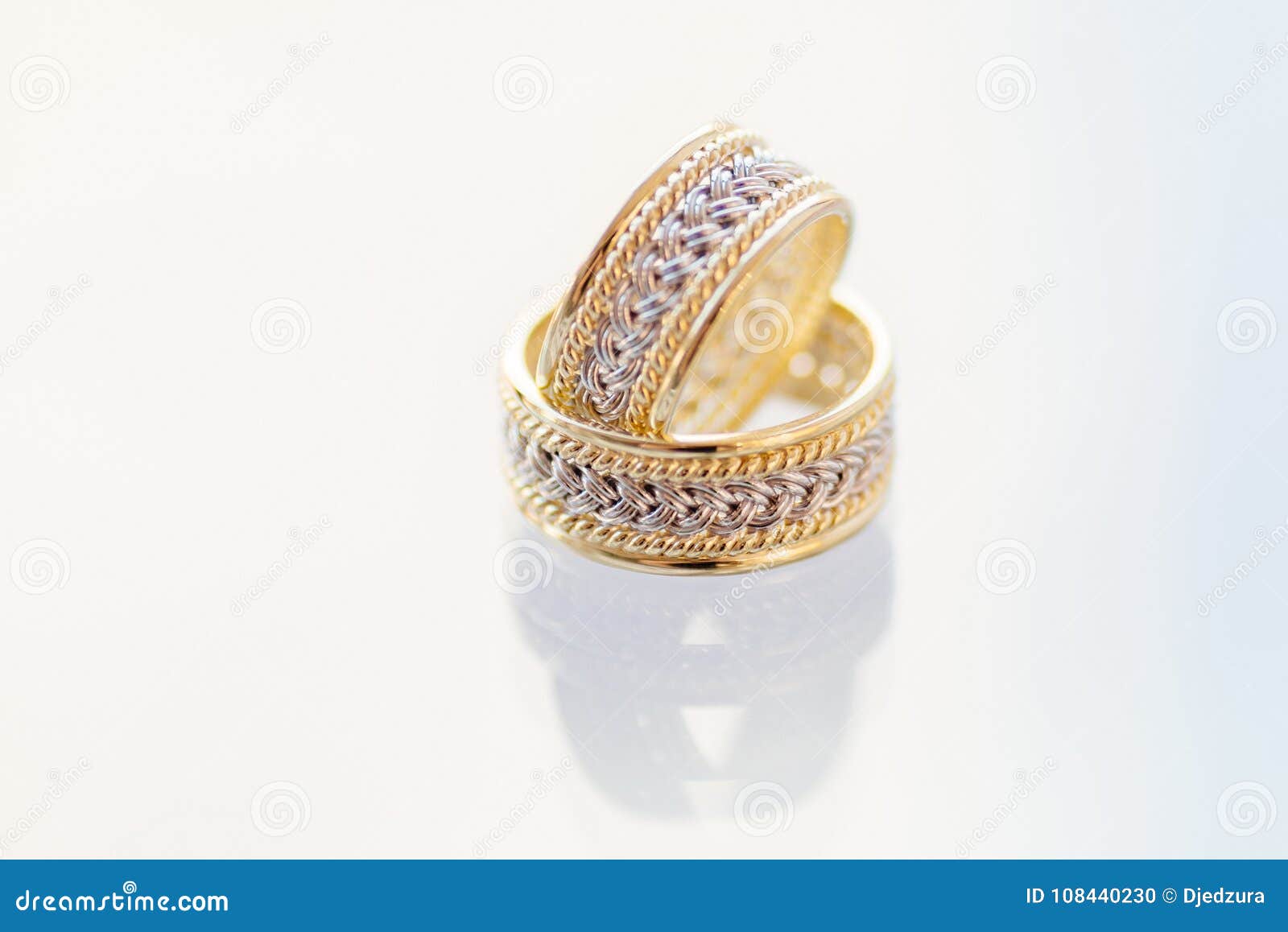 Gold and Silver Wedding Rings Stock Photo Image of married, romance
